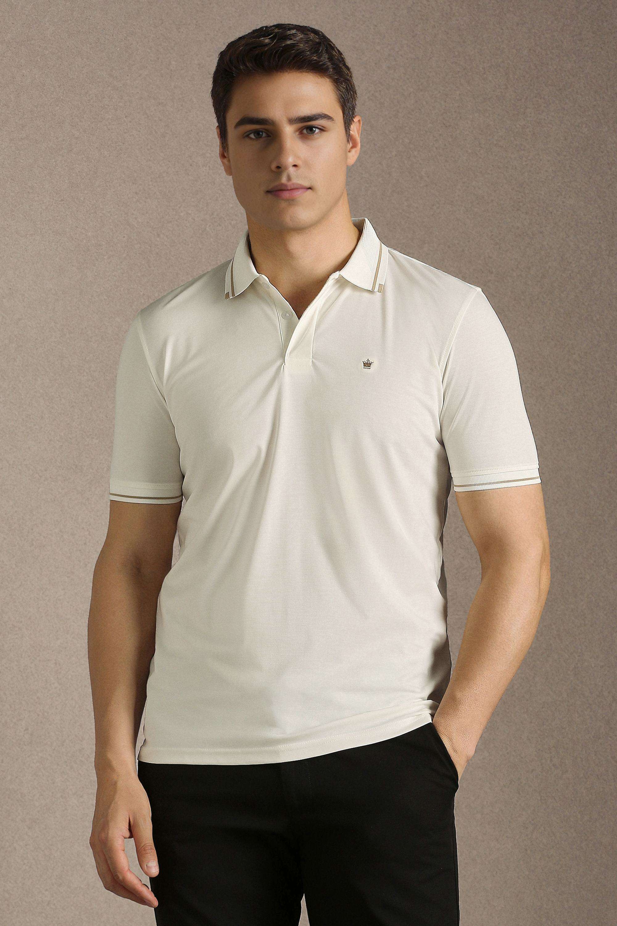 Solid-Nylon-Terry-Polo-Men-s-T-Shirt