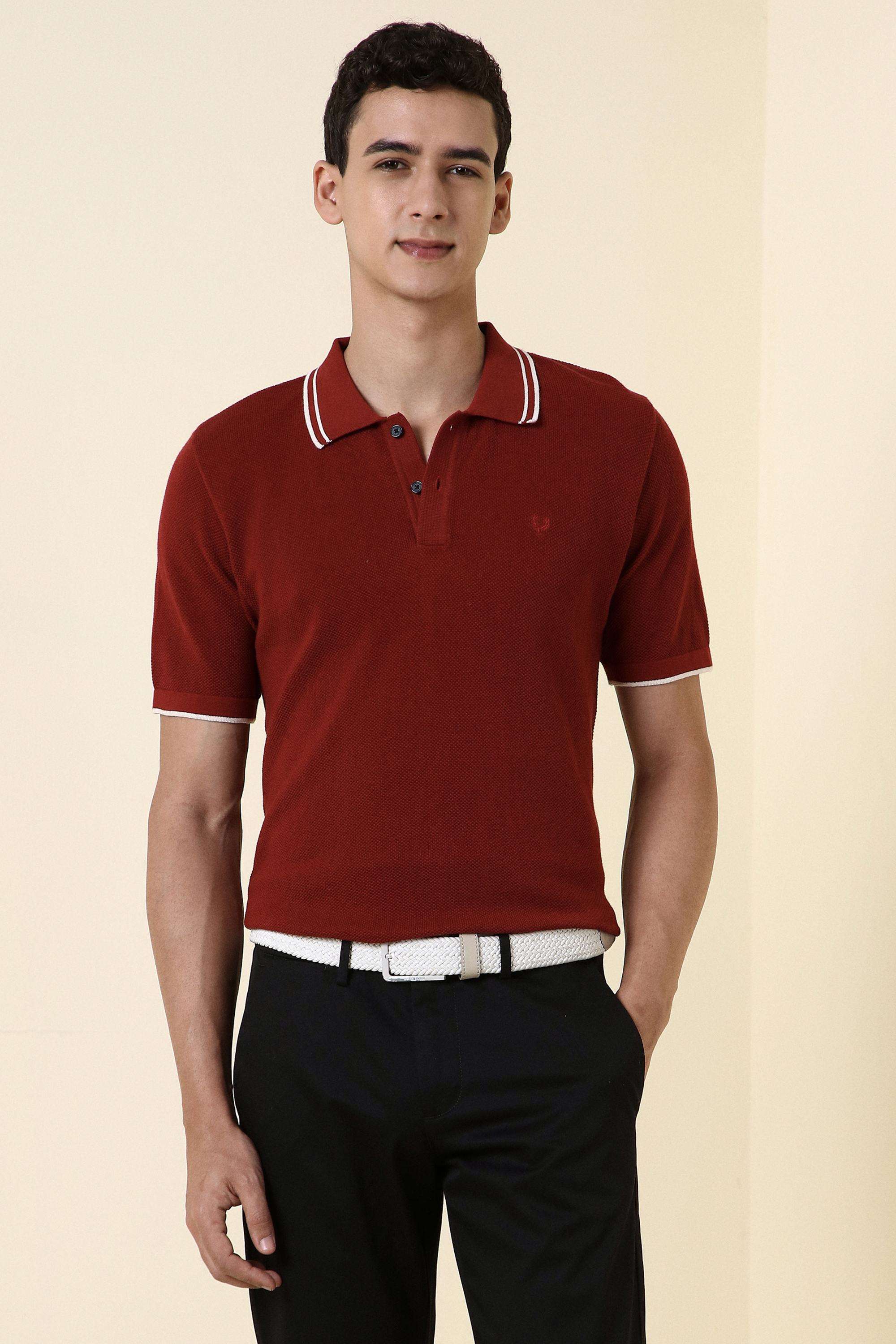 Textured-Cotton-Polo-Men-s-T-Shirt