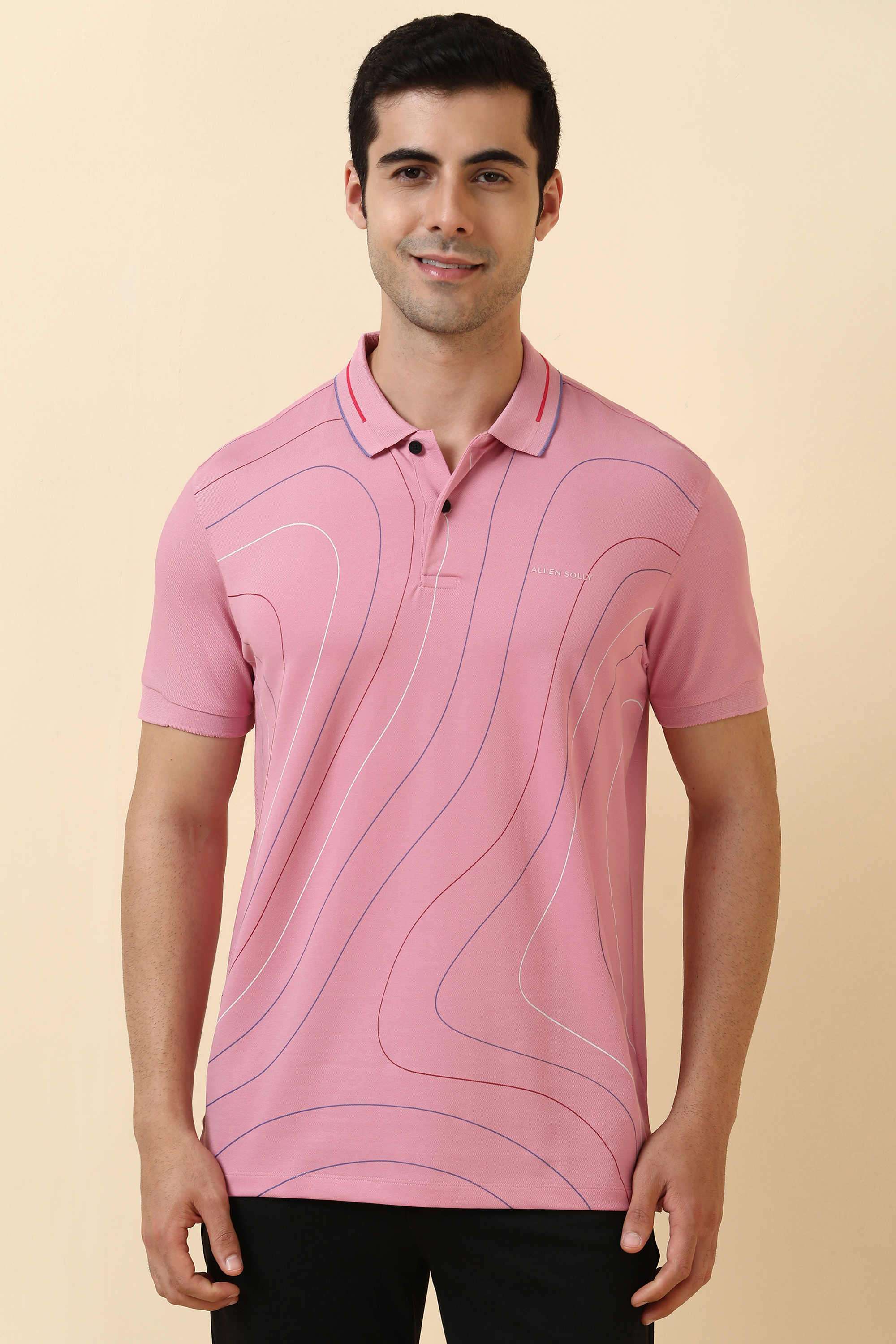 Printed-Blended-Fabric-Round-Neck-Men-s-T-Shirt