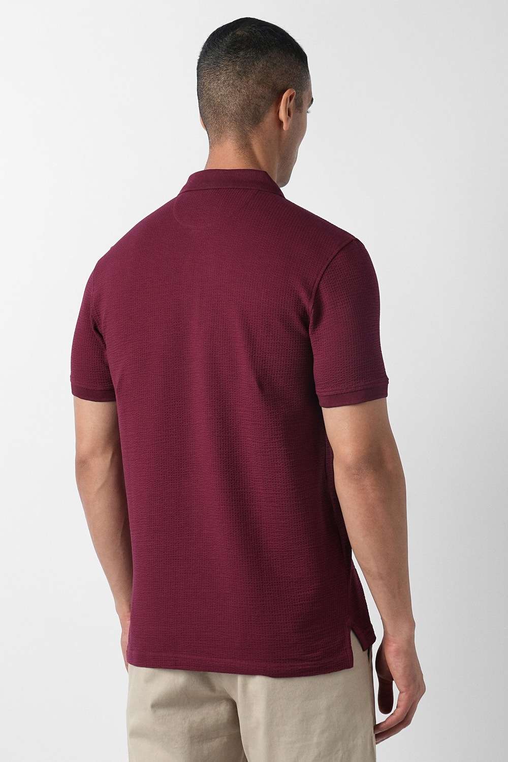 Solid-Cotton-Blend-Polo-Men-s-T-Shirt