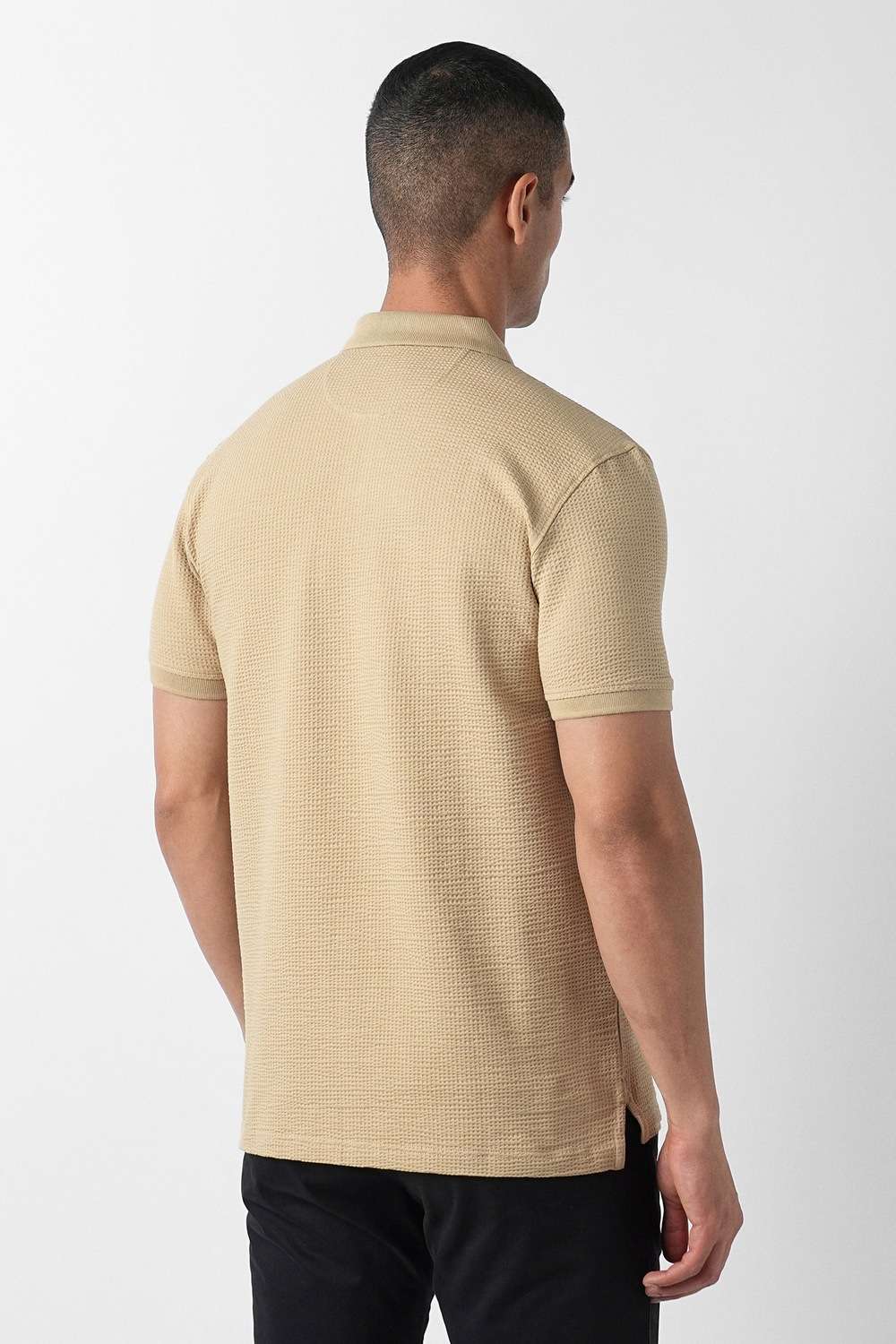 Solid-Cotton-Blend-Polo-Men-s-T-Shirt