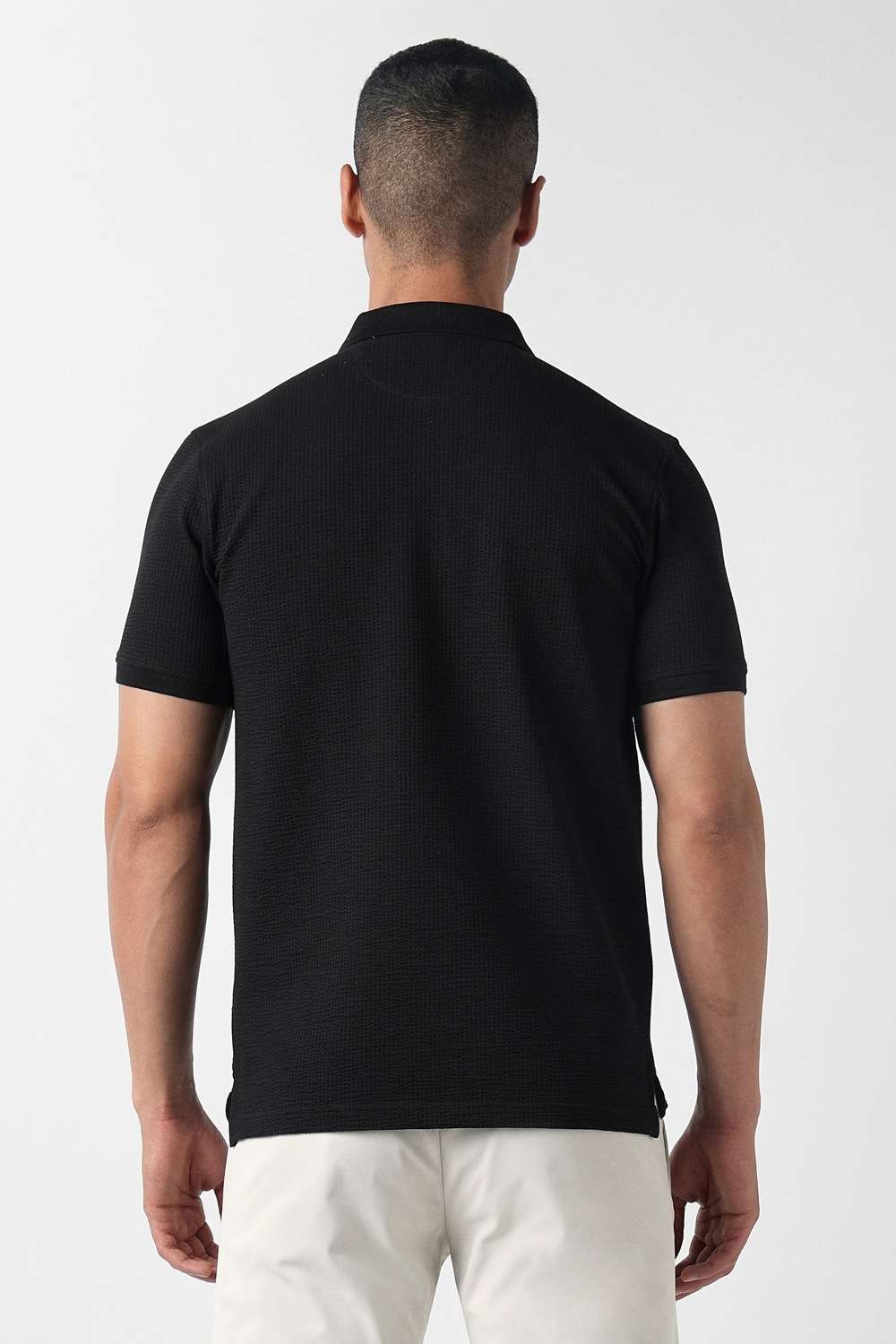Textured-Cotton-Blend-Polo-Men-s-T-Shirt
