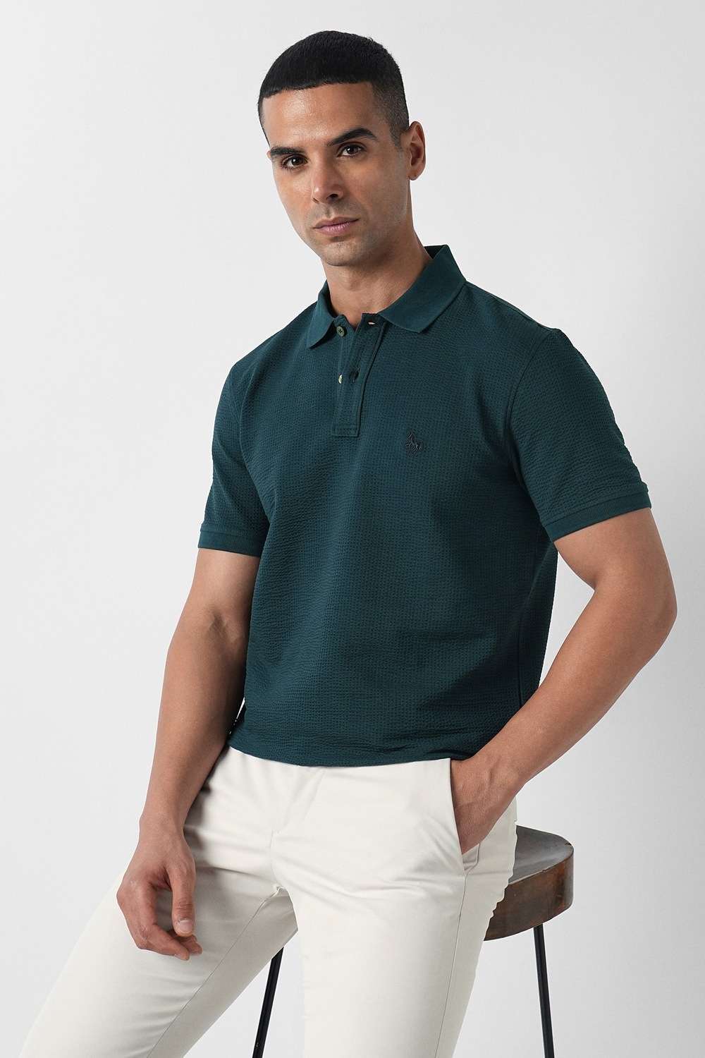 Textured-Cotton-Blend-Polo-Men-s-T-Shirt