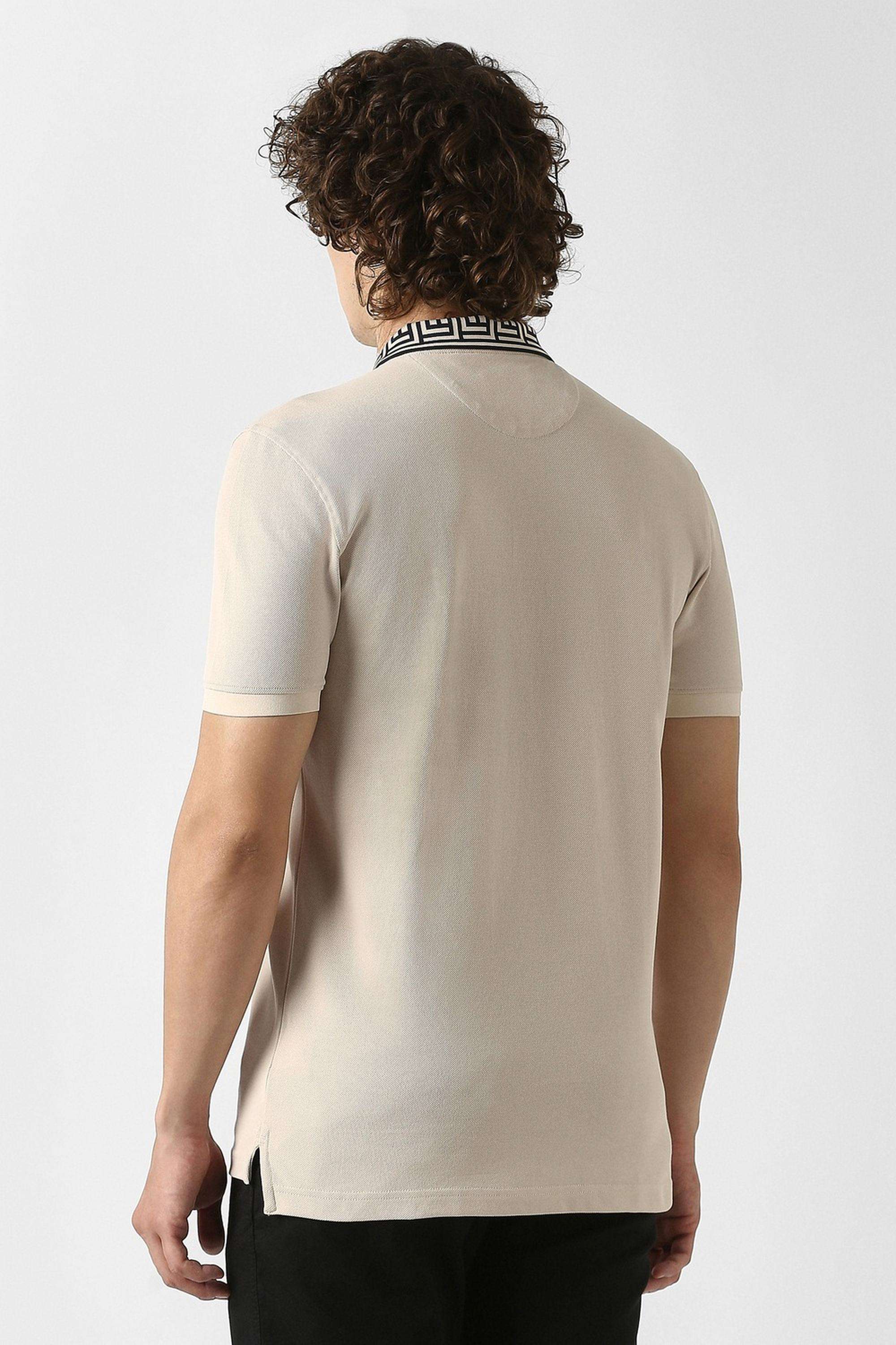 Solid-Cotton-Blend-Polo-Men-s-T-Shirt