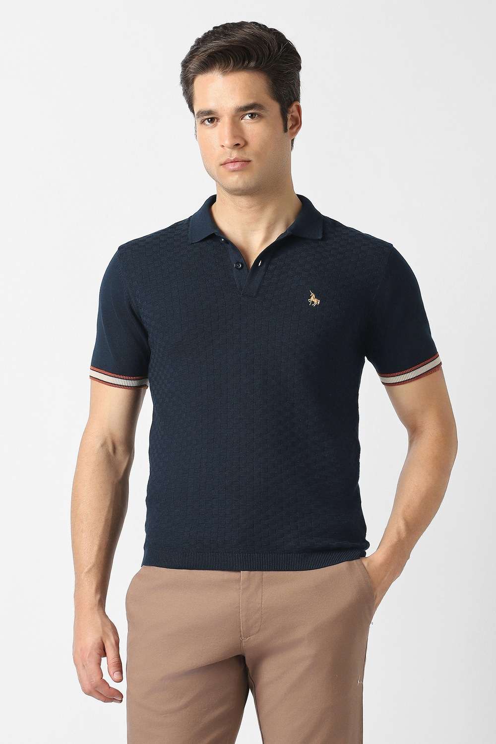 Textured-Cotton-Polo-Men-s-T-Shirt