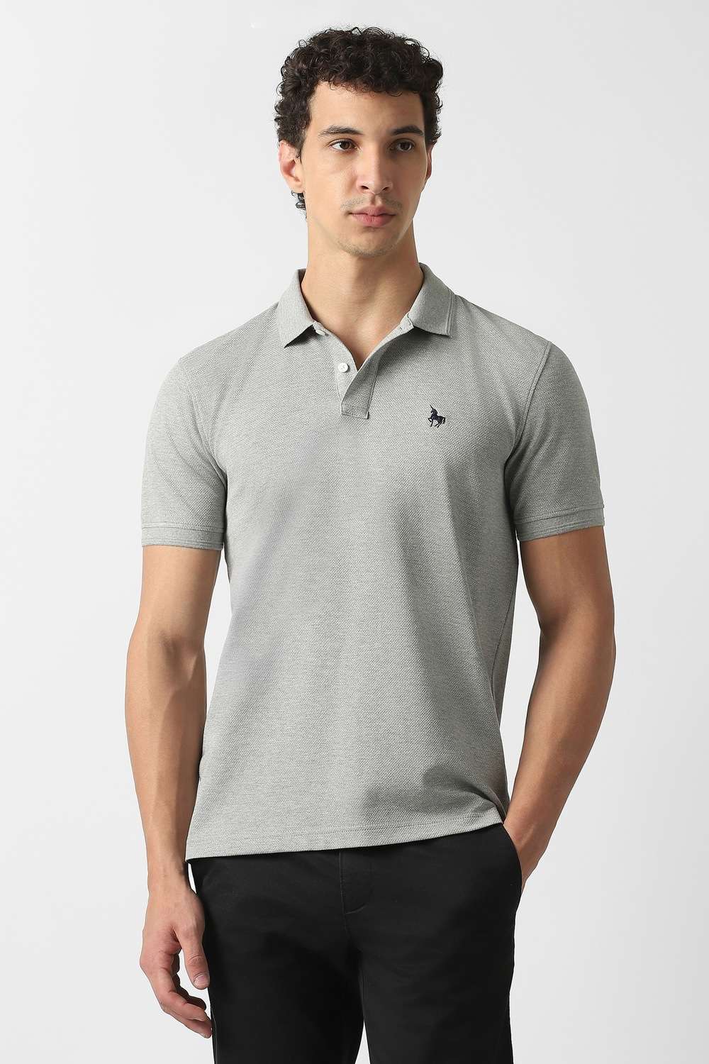Solid-Cotton-Blend-Polo-Men-s-T-Shirt