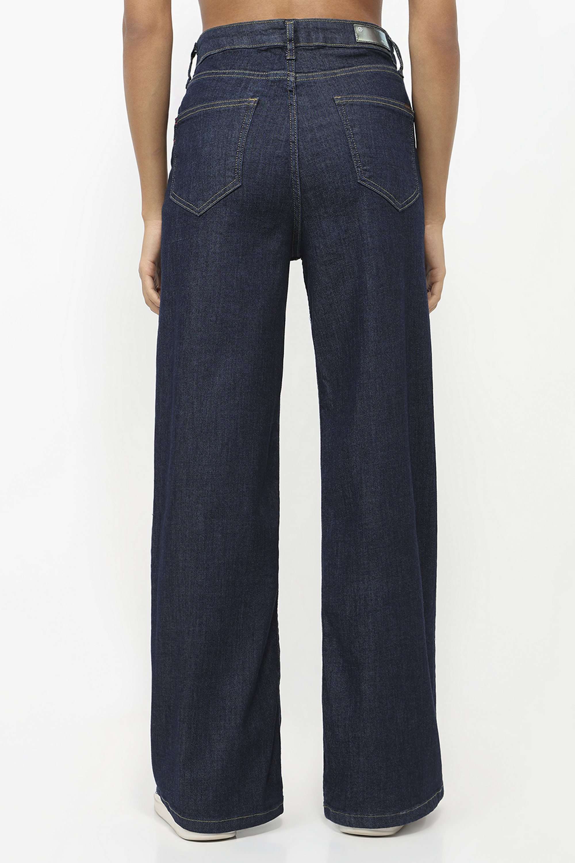 Solid-Relaxed-Fit-Blended-Fabric-Women-s-Casual-Wear-Jeans