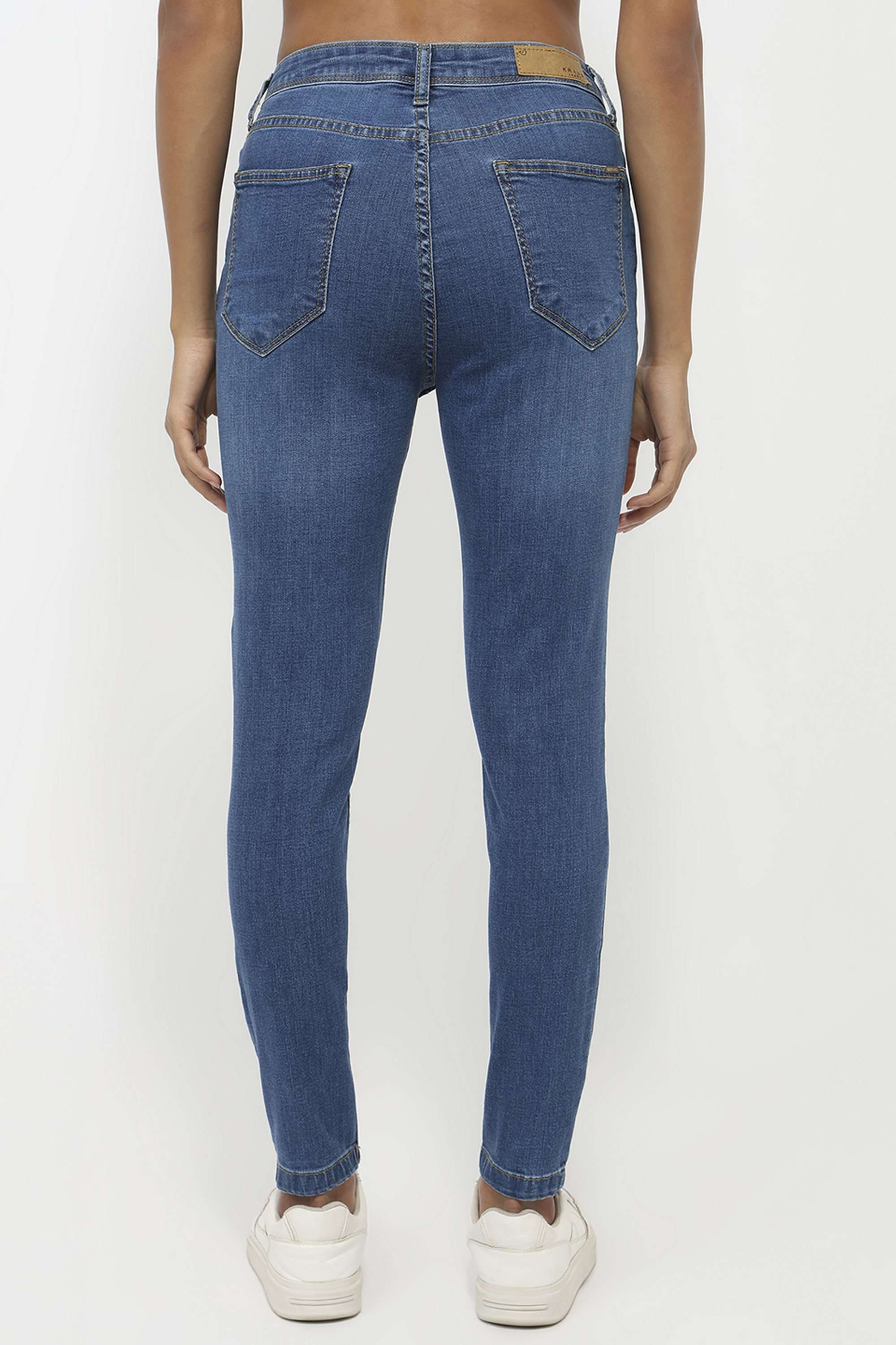 Solid-Skinny-Fit-Blended-Fabric-Women-s-Casual-Wear-Jeans