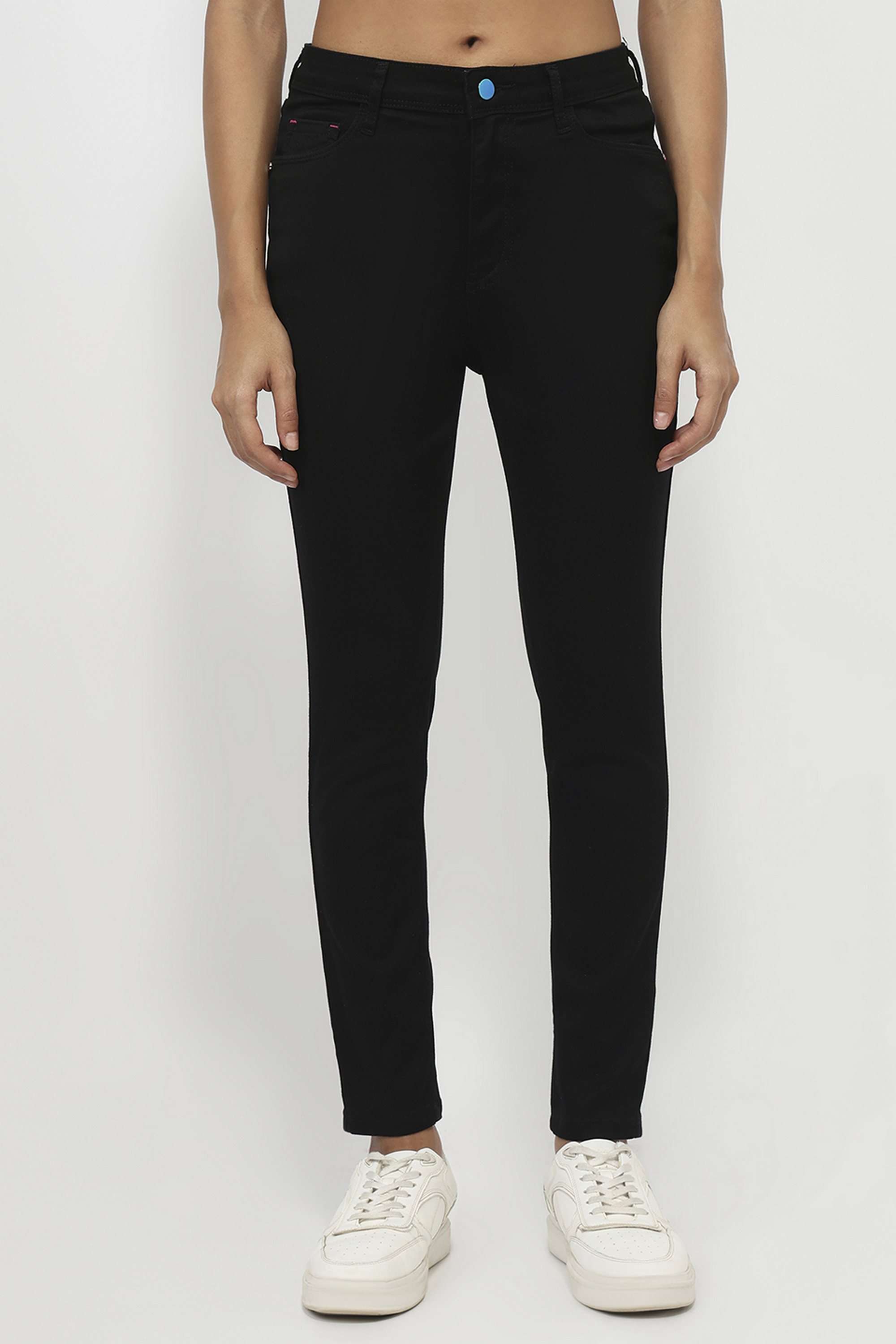 Solid-Skinny-Fit-Blended-Fabric-Women-s-Casual-Wear-Jeans