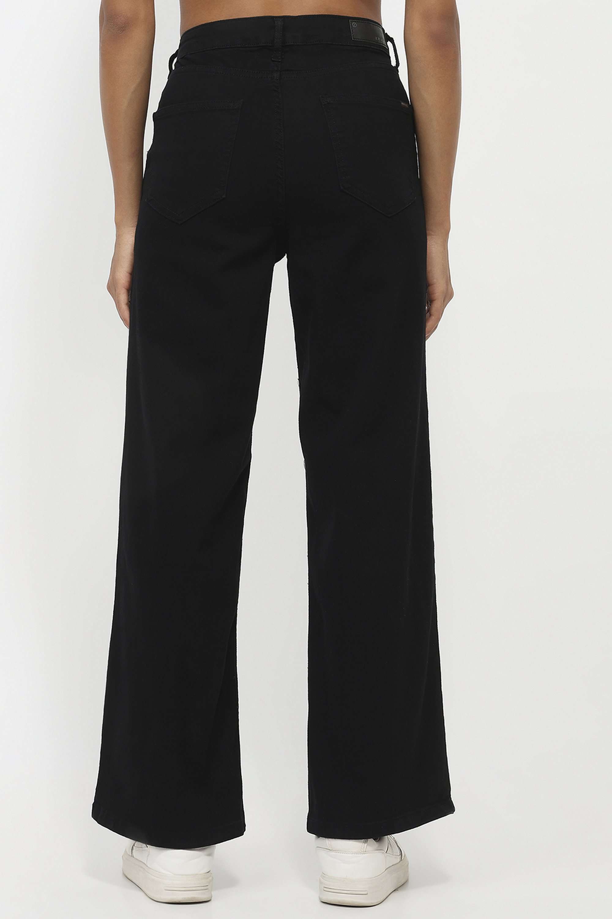 Solid-Relaxed-Fit-Blended-Fabric-Women-s-Casual-Wear-Jeans