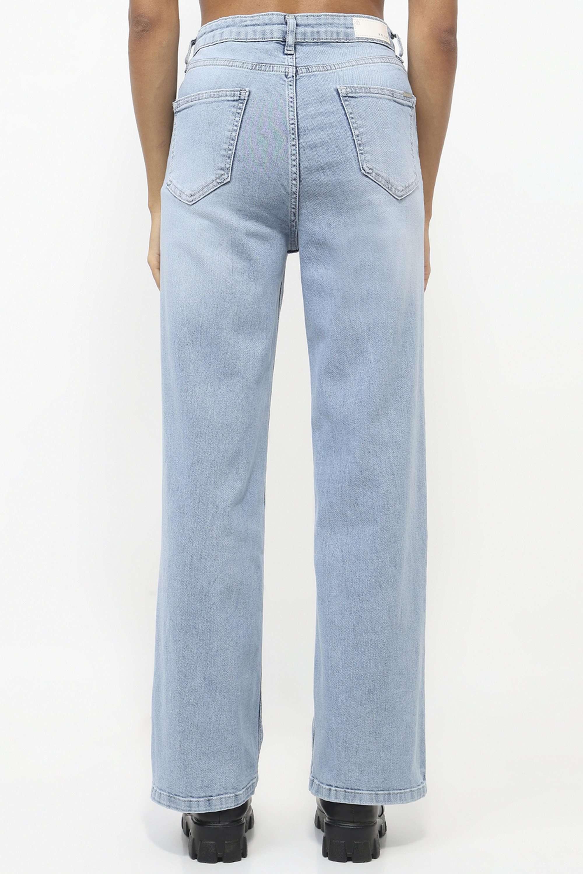 Solid-Relaxed-Fit-Blended-Fabric-Women-s-Casual-Wear-Jeans