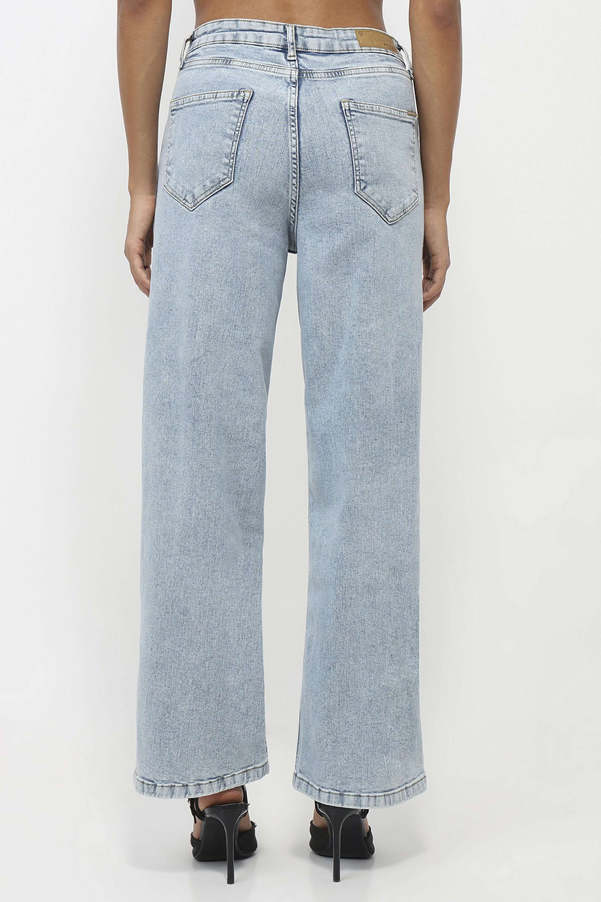 Solid-Relaxed-Fit-Blended-Fabric-Women-s-Casual-Wear-Jeans