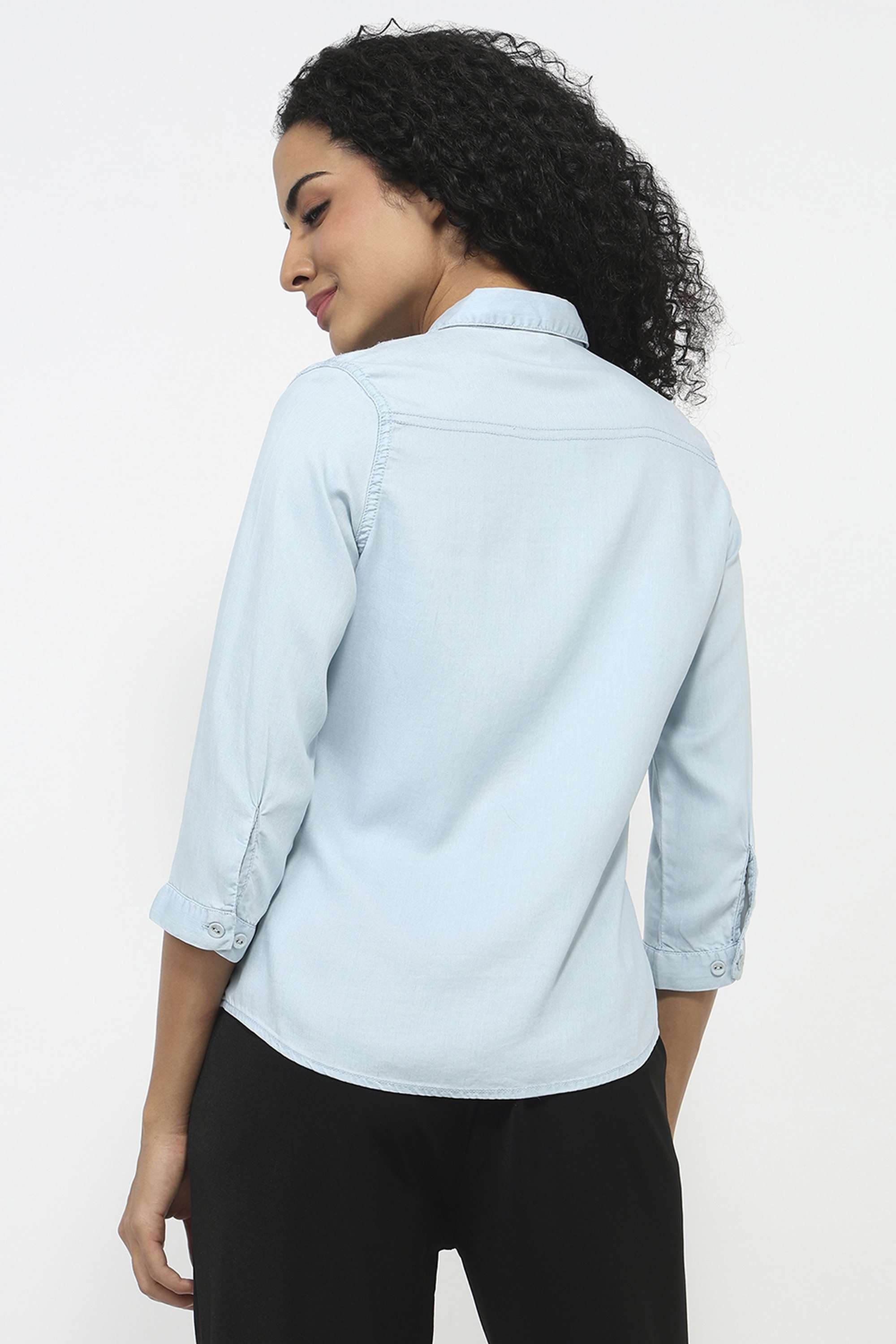Solid-Cotton-Women-Casual-Wear-Shirt
