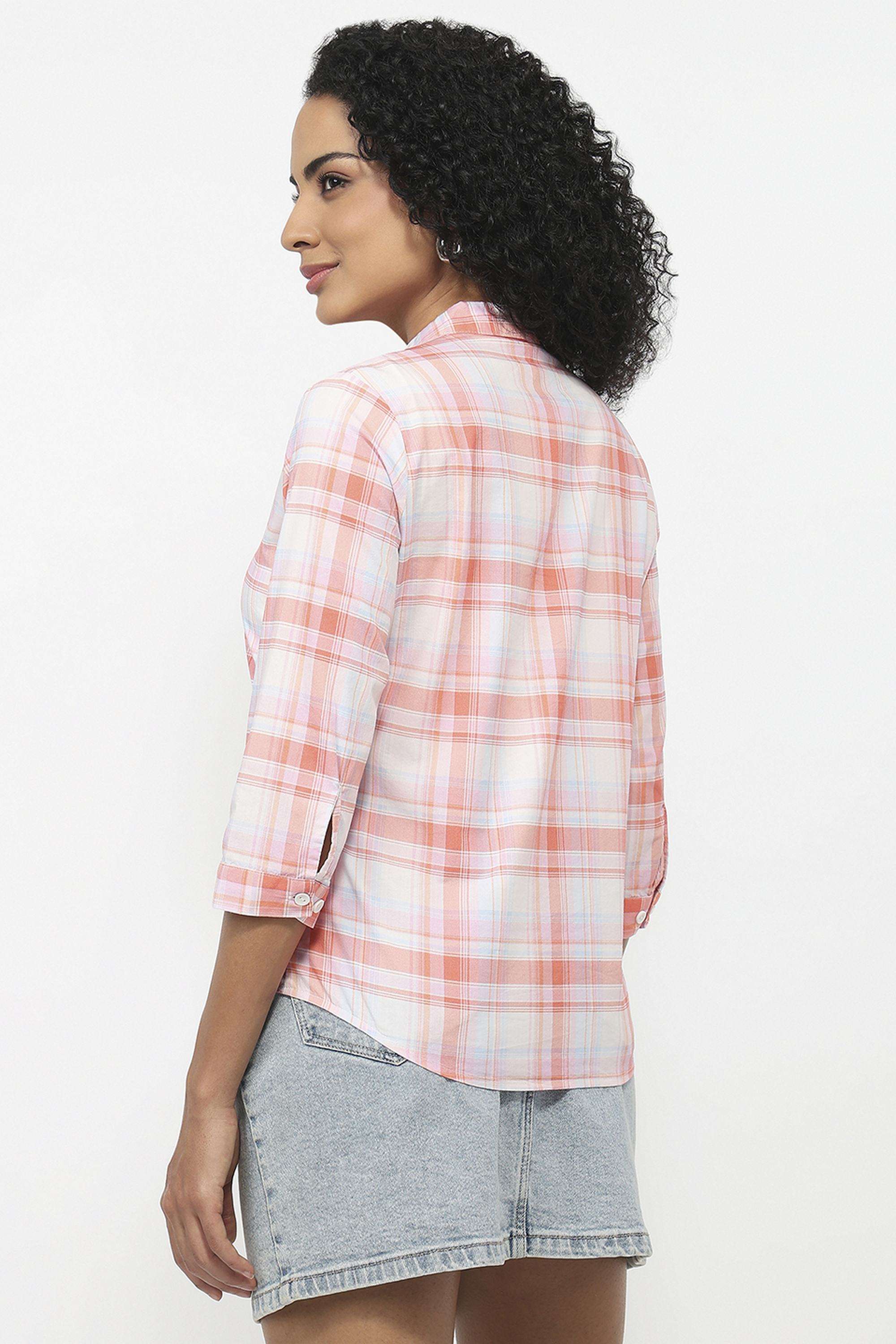 Checks-Blended-Fabric-Women-s-Shirt