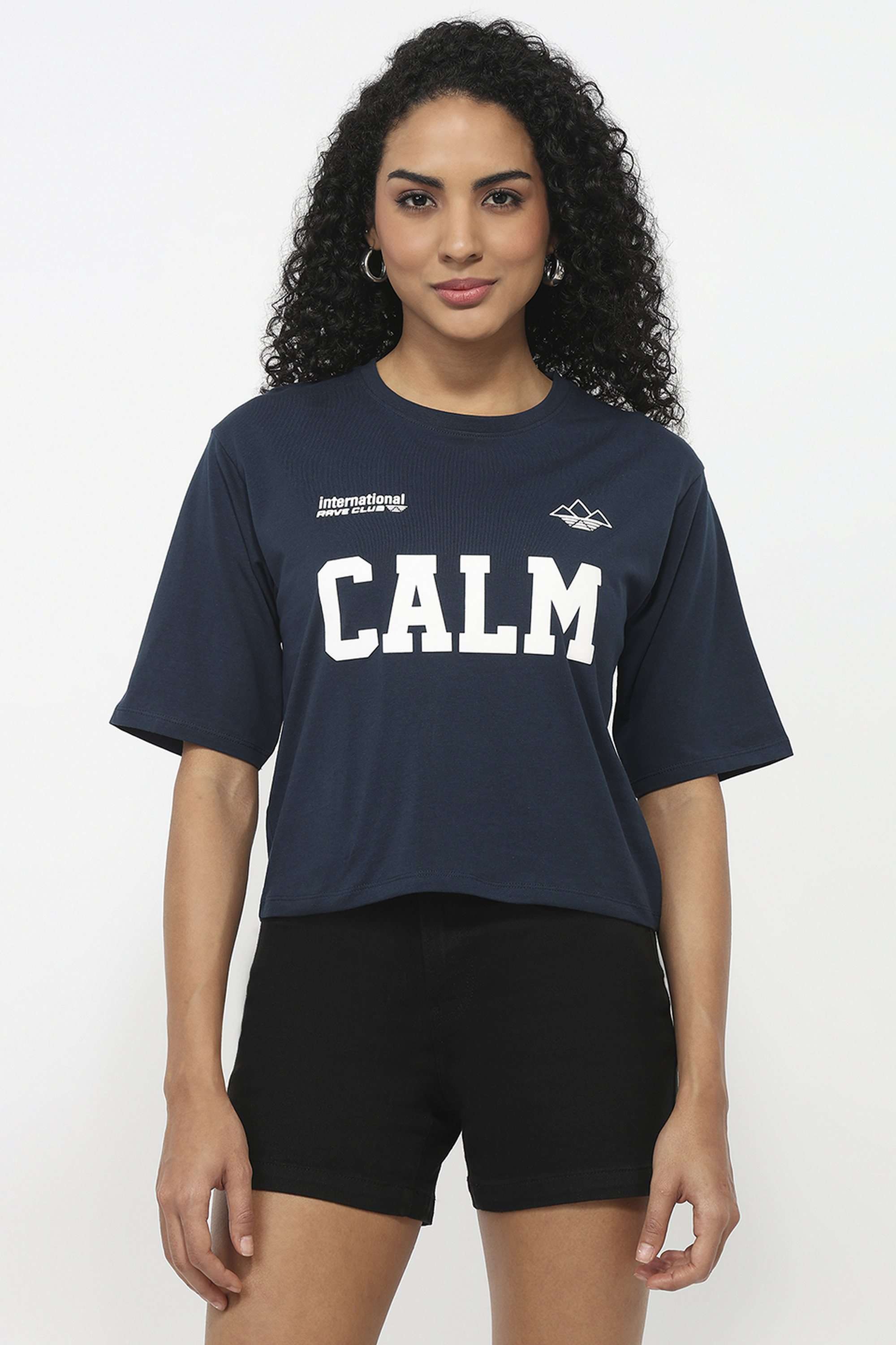 Typographic-Blended-Fabric-Round-Neck-Women-T-Shirt