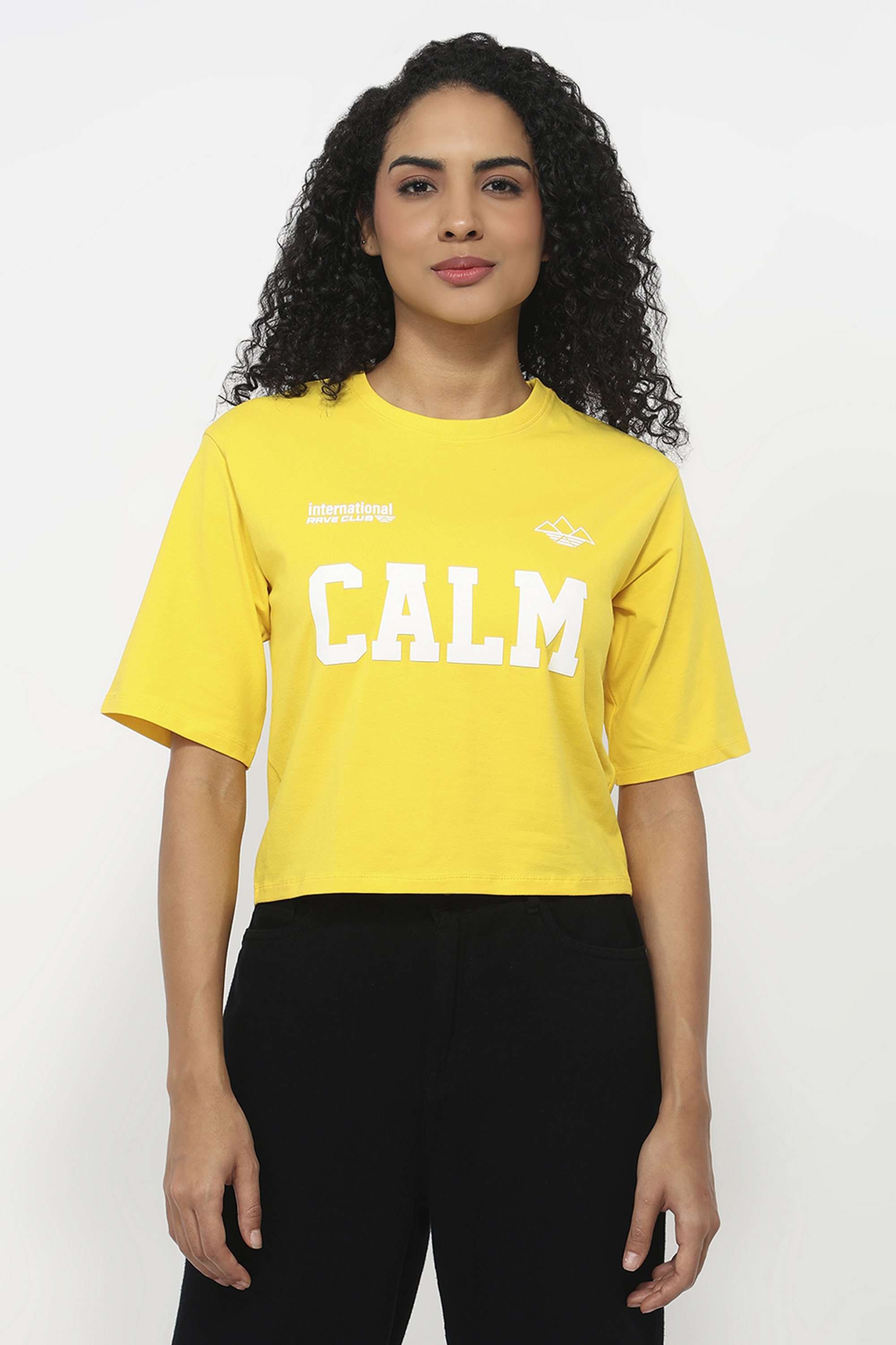 Typographic-Blended-Fabric-Round-Neck-Women-T-Shirt