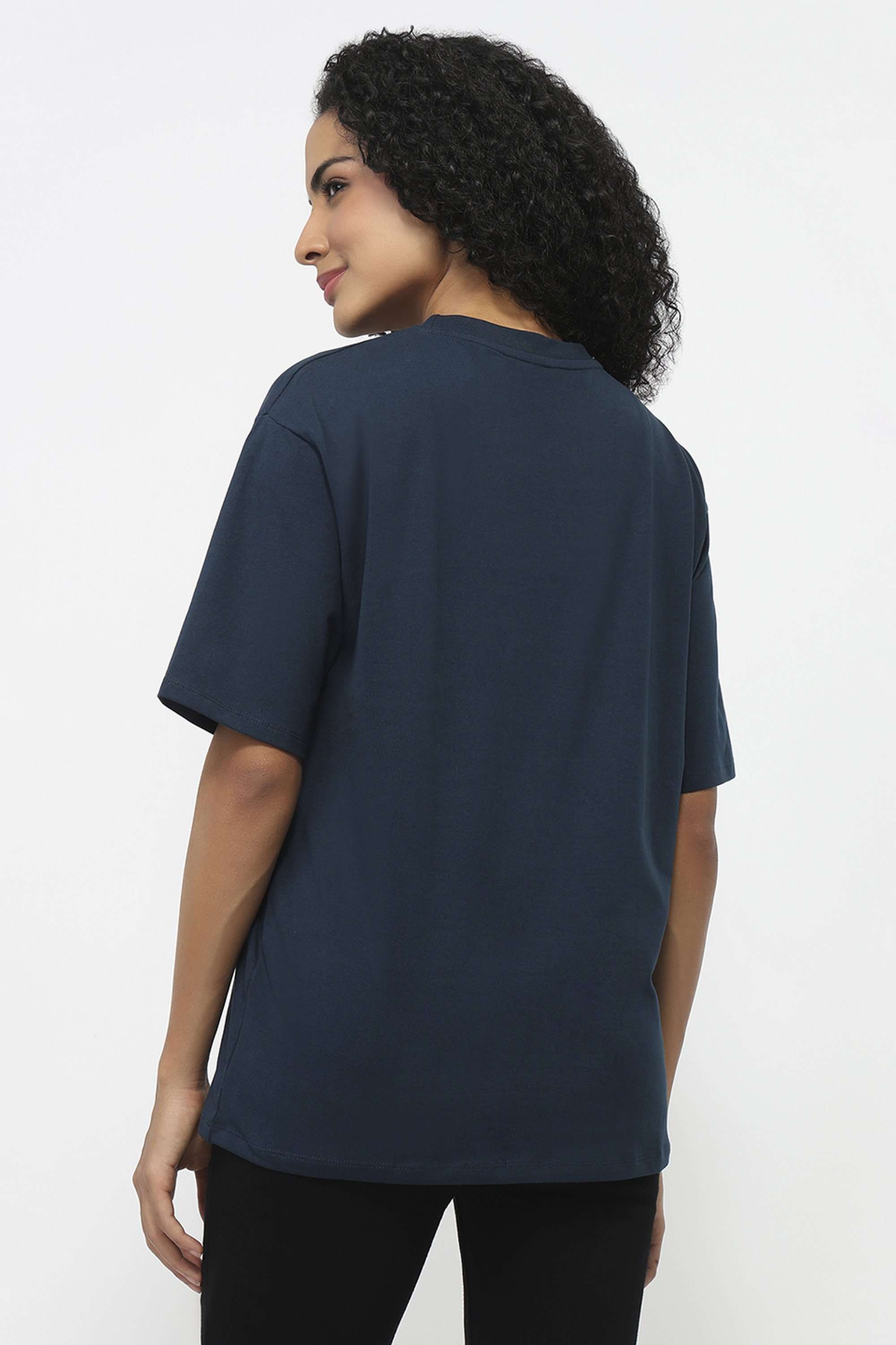 Typographic-Blended-Fabric-Round-Neck-Women-T-Shirt