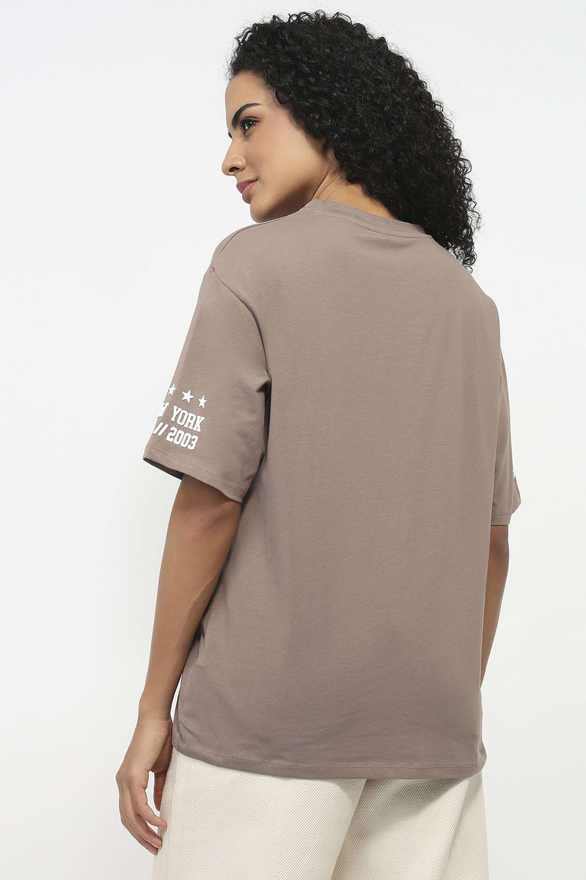 Typographic-Blended-Fabric-Round-Neck-Women-T-Shirt