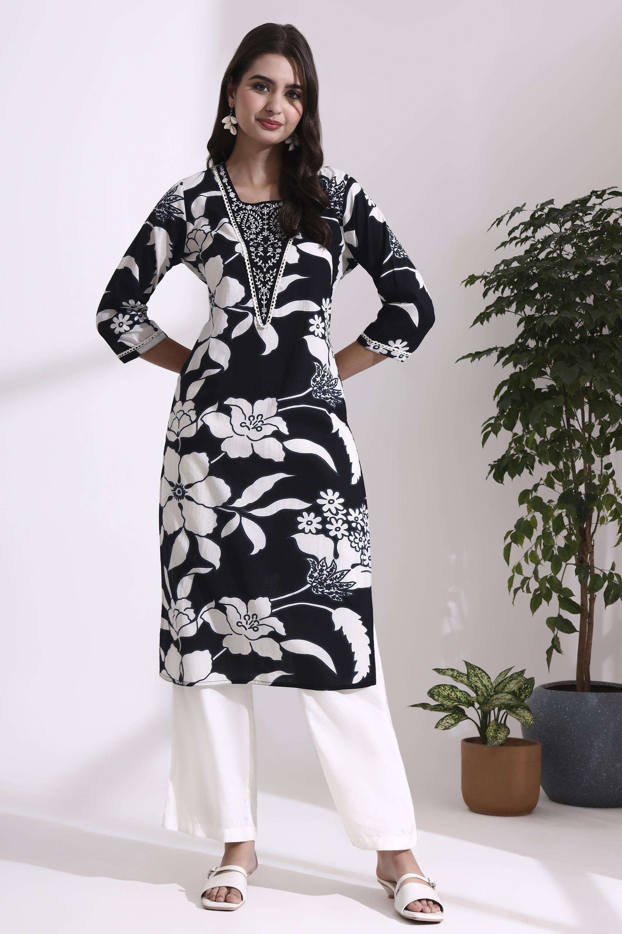 Textured-Cotton-Women-s-Festive-Wear-Kurta