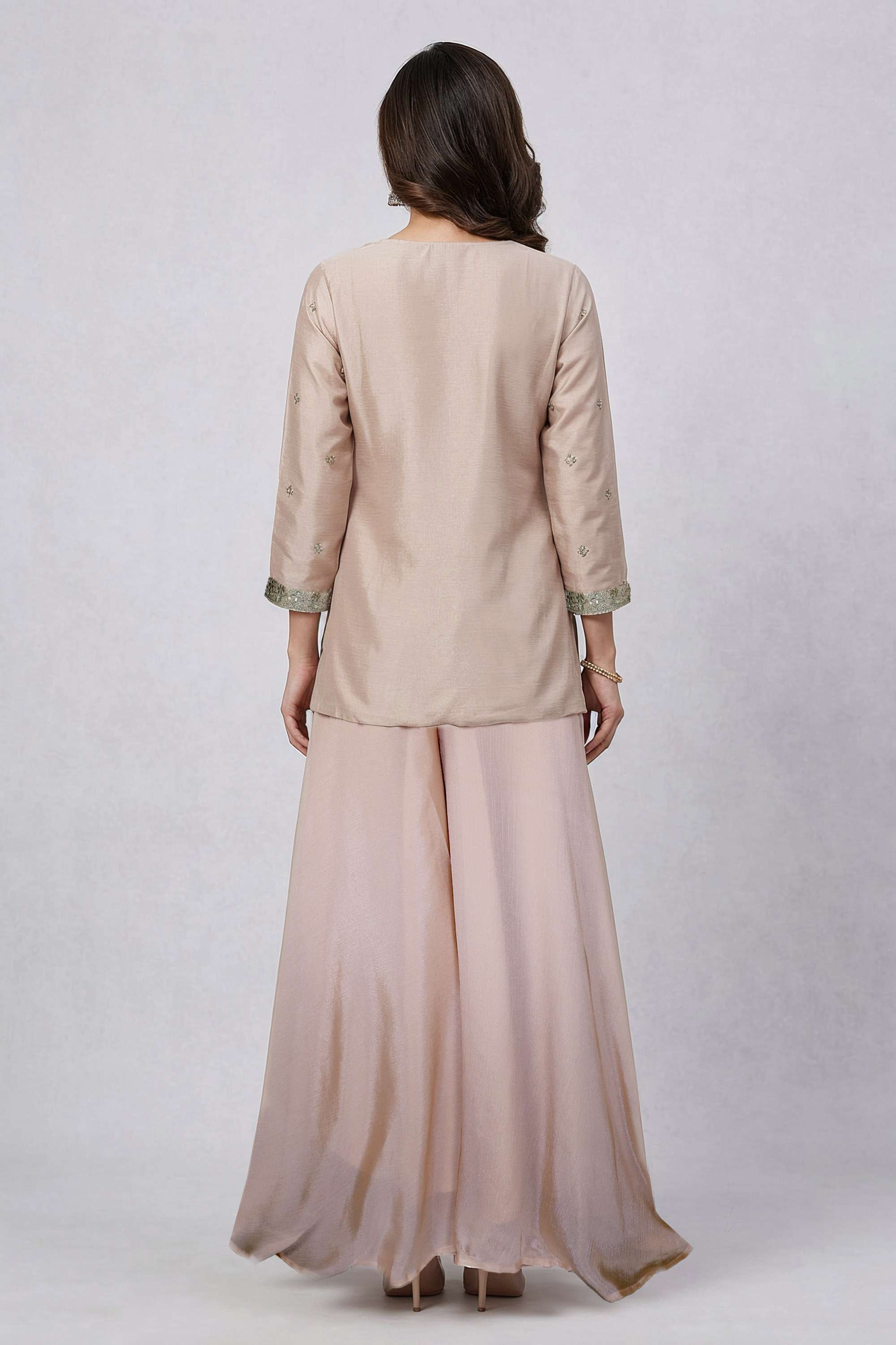 Embellished-Polyester-V-Neck-Women-Kurta-with-Palazzo-and-Dupatta