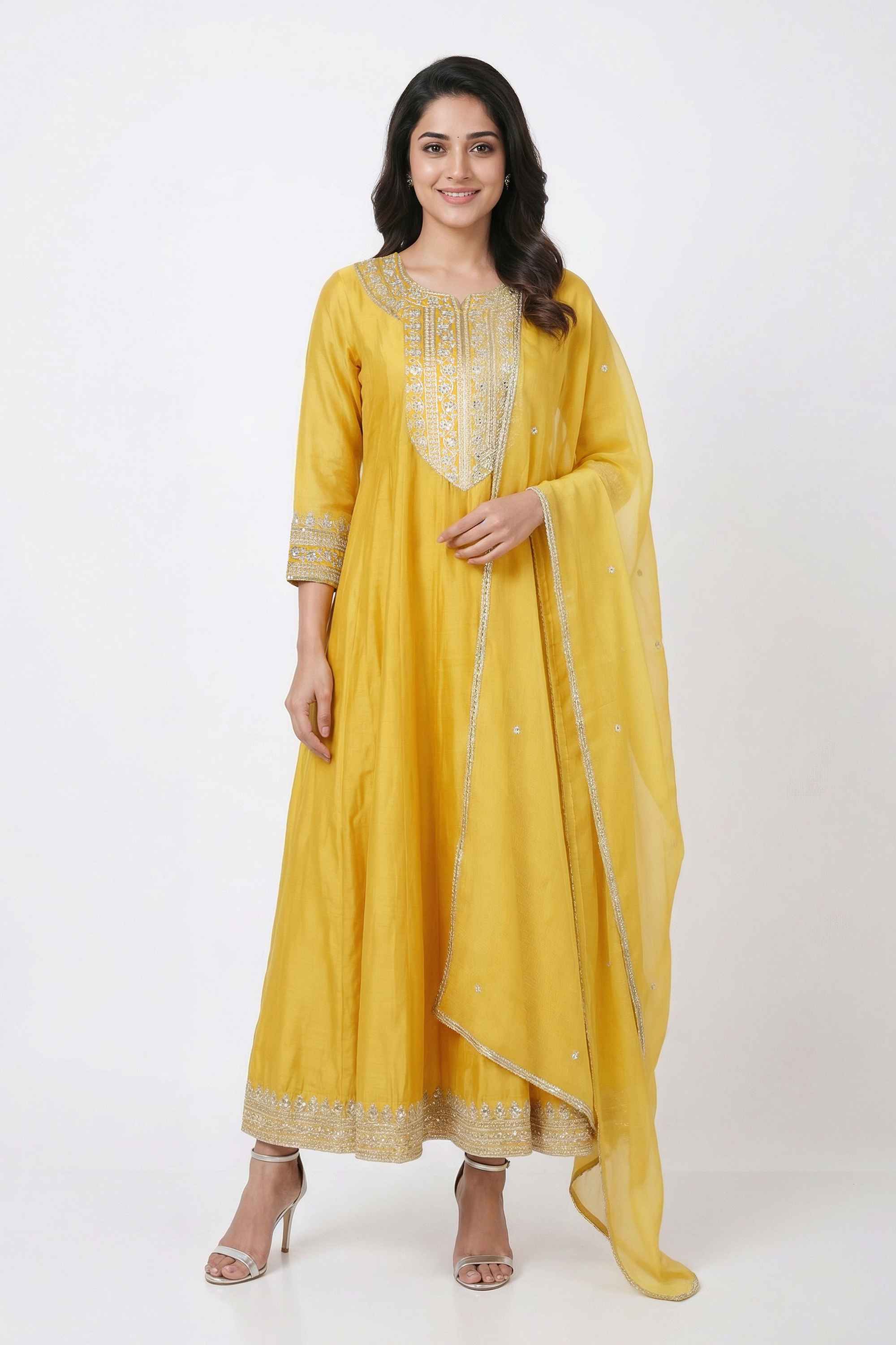 Embellished-Chanderi-Round-Neck-Women-s-Festive-Wear-Kurta-Set