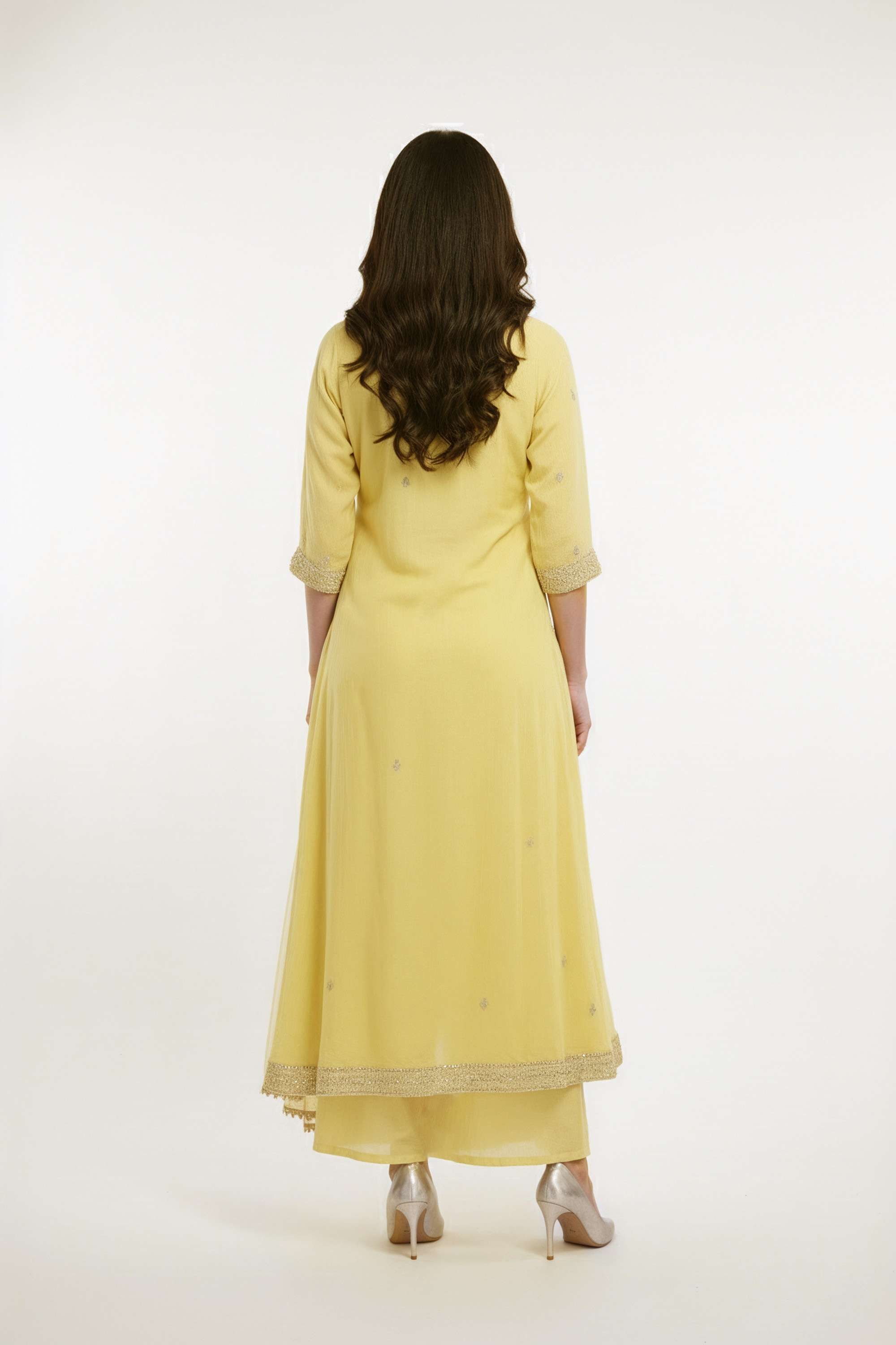 Embroidered-Chanderi-Round-Neck-Women-Kurta-with-Palazzo-and-Dupatta