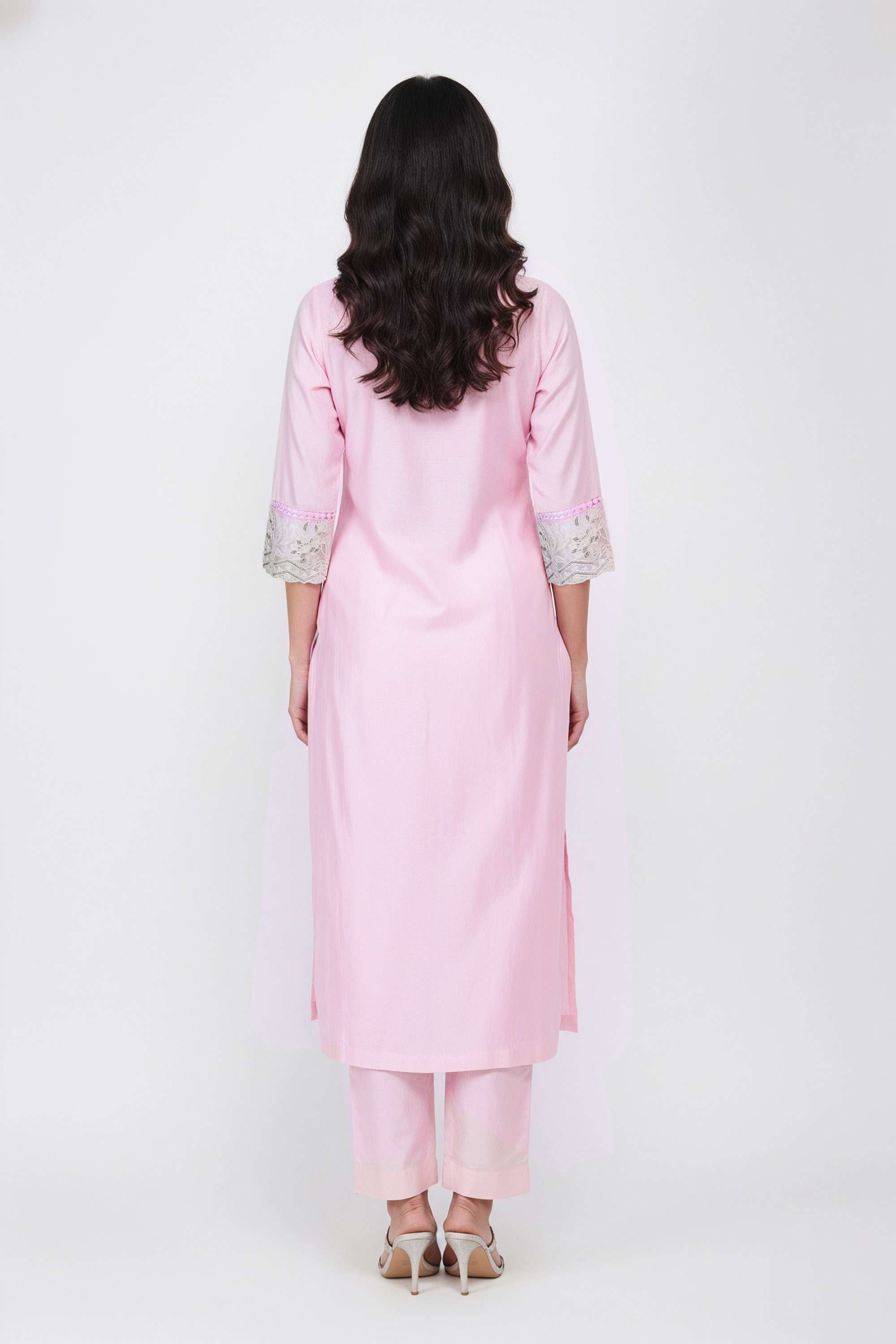 Embellished-Chanderi-Round-Neck-Women-Kurta-with-Pant-and-Dupatta