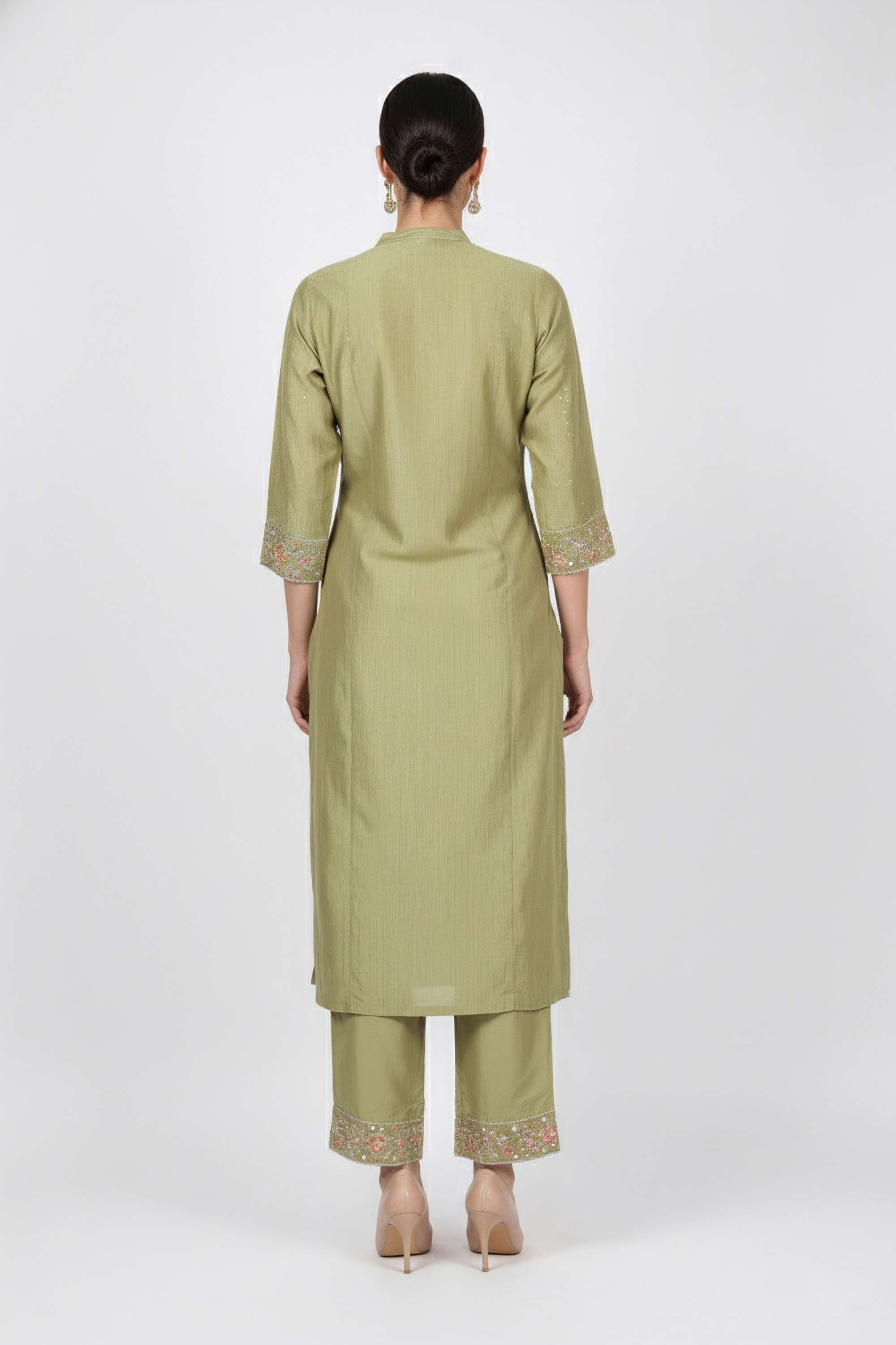 Embroidered-Blended-Fabric-Collared-Women-Kurta-with-Palazzo-and-Dupatta