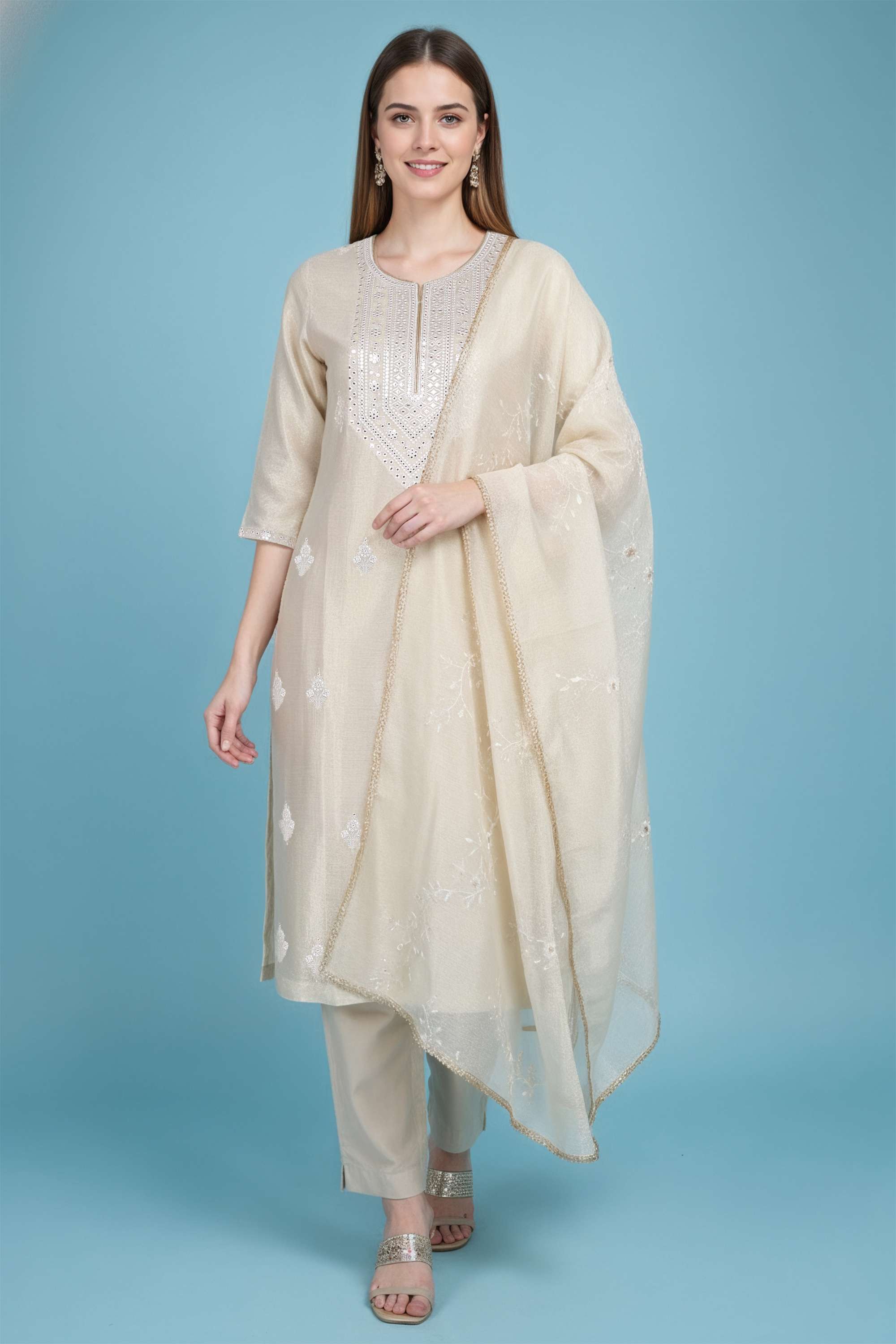 Embroidered-Blended-Fabric-Henley-Women-s-Casual-Wear-Kurta-Set