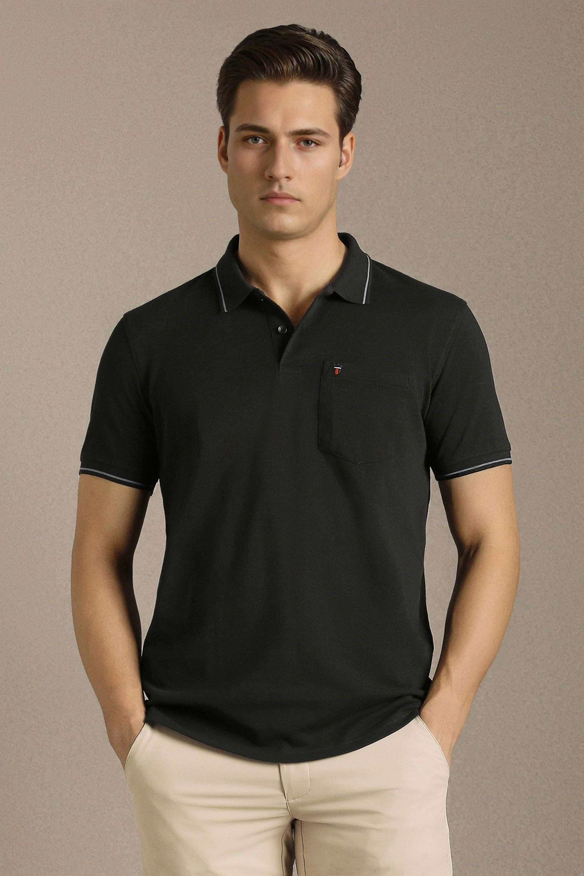 Solid-Cotton-Blend-Round-Neck-Men-s-T-Shirt
