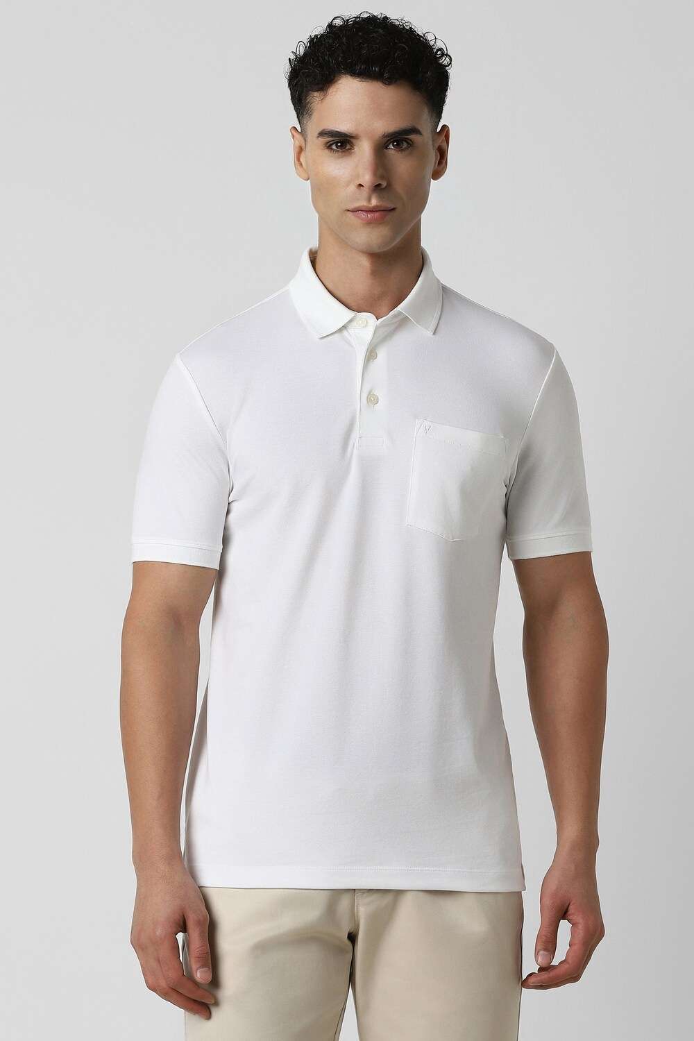 Solid-Polyester-Cotton-Polo-Men-s-T-Shirt
