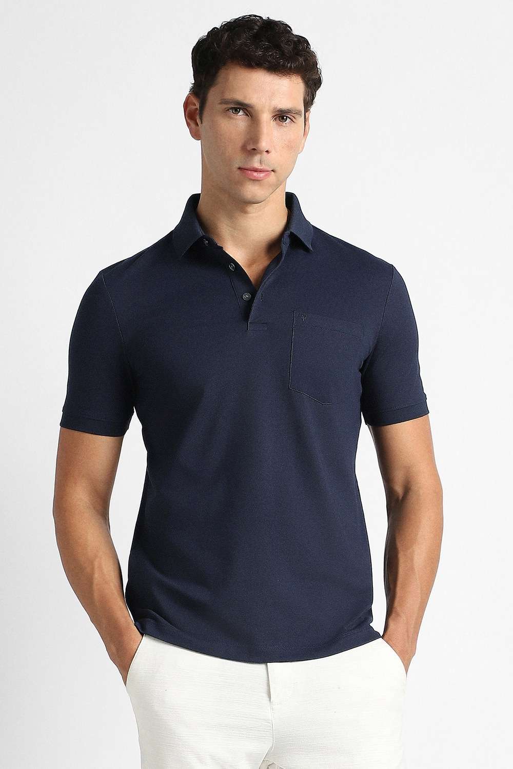 Solid-Polyester-Polo-Men-s-T-Shirt