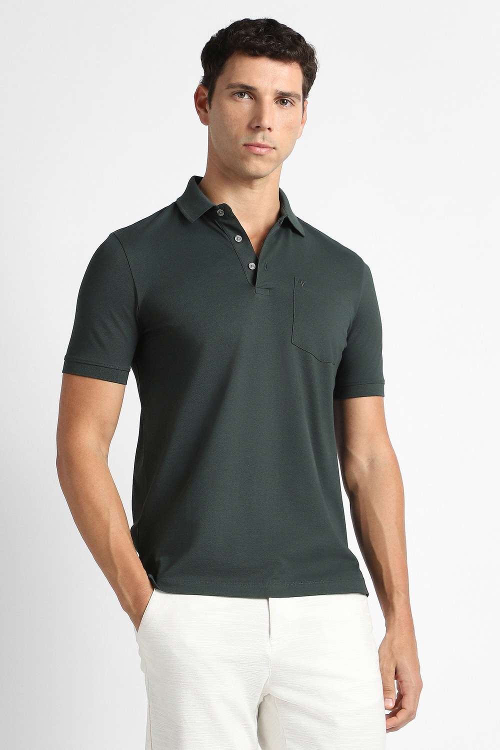 Solid-Polyester-Polo-Men-s-T-Shirt