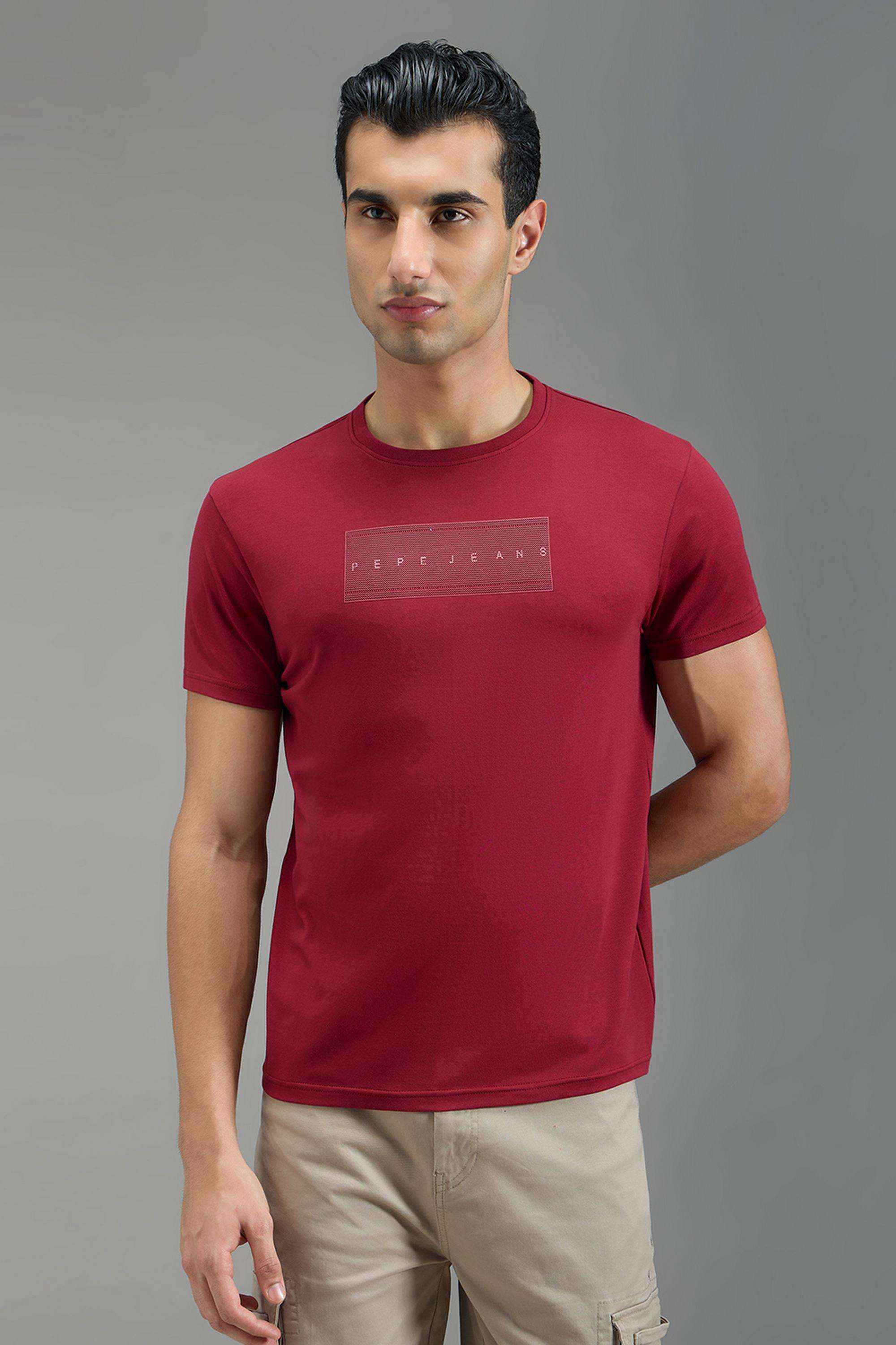 Textured-Cotton-Lycra-Round-Neck-Men-s-T-Shirt