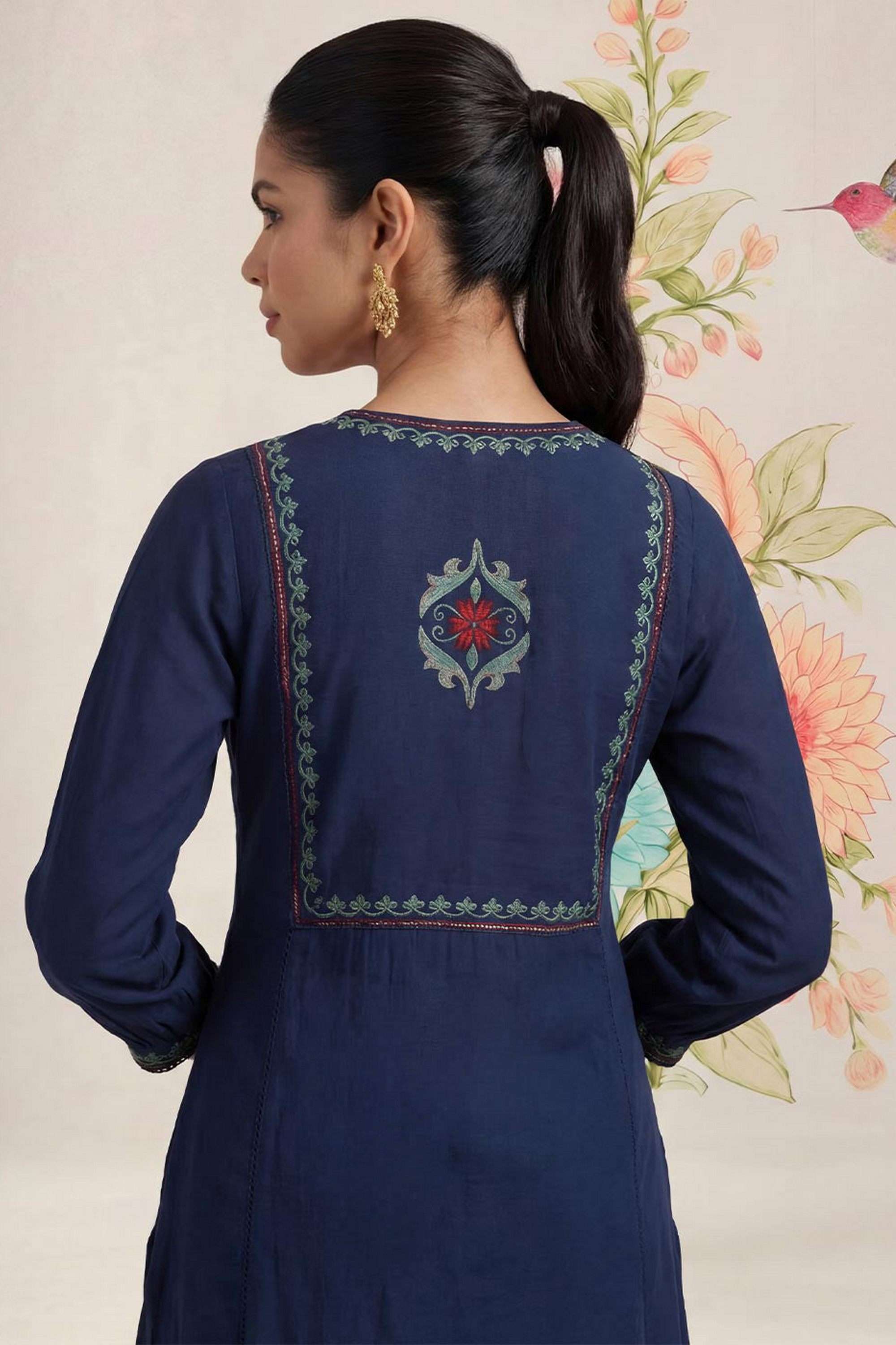Solid-Round-Neck-Cotton-Women-s-Dress