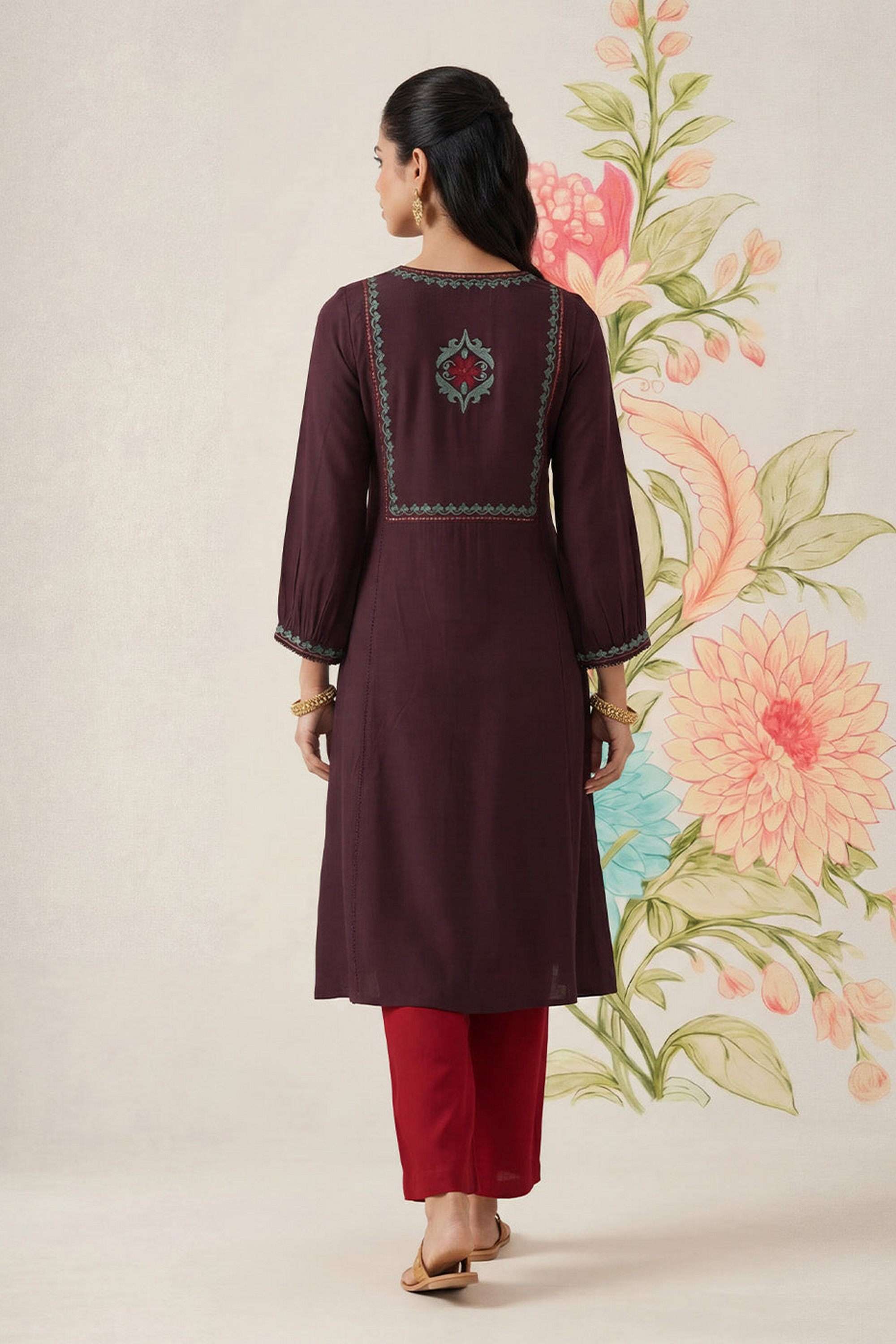 Solid-Round-Neck-Cotton-Women-s-Dress