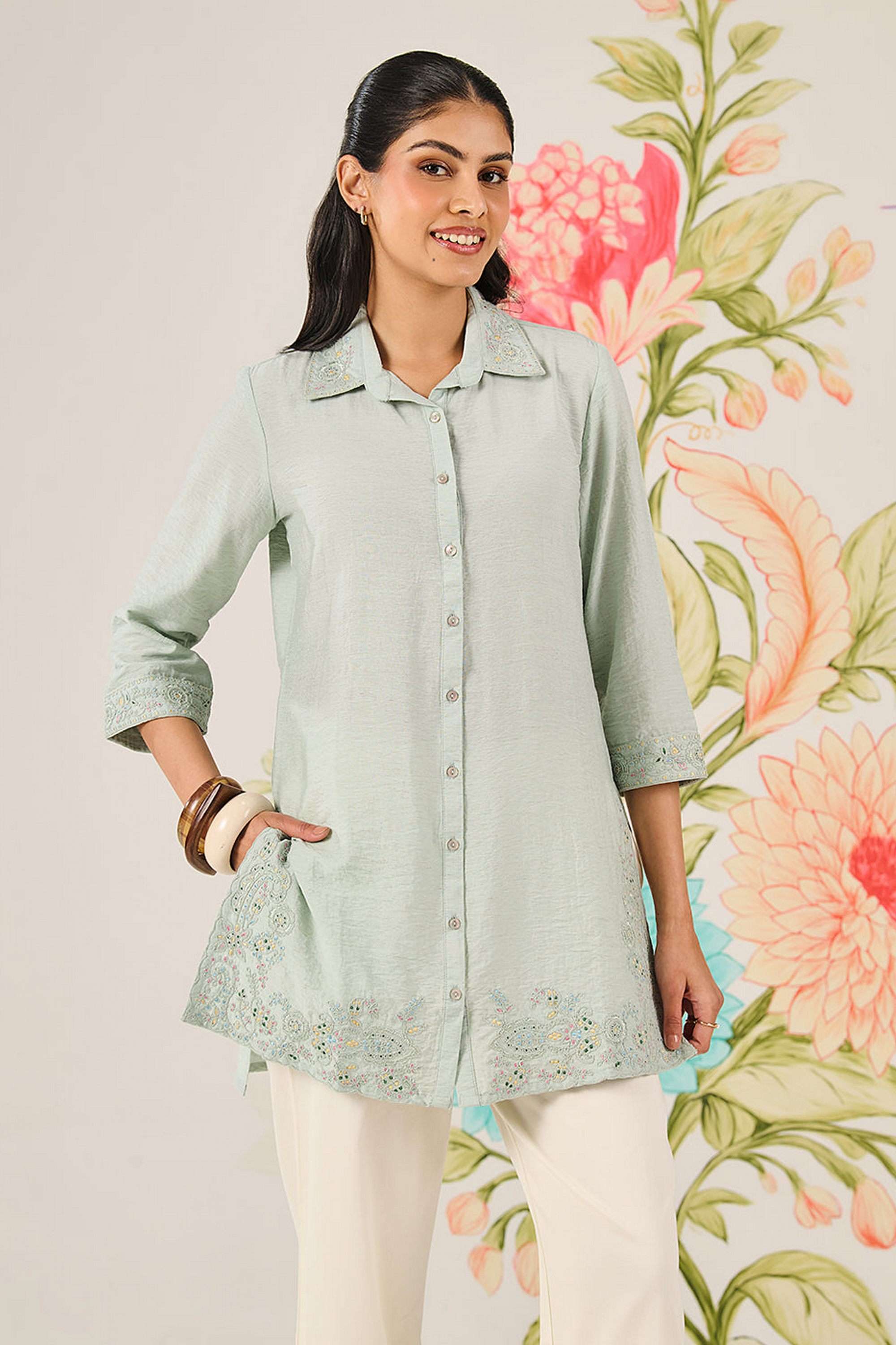 Solid-Cotton-Women-s-Casual-Wear-Shirt