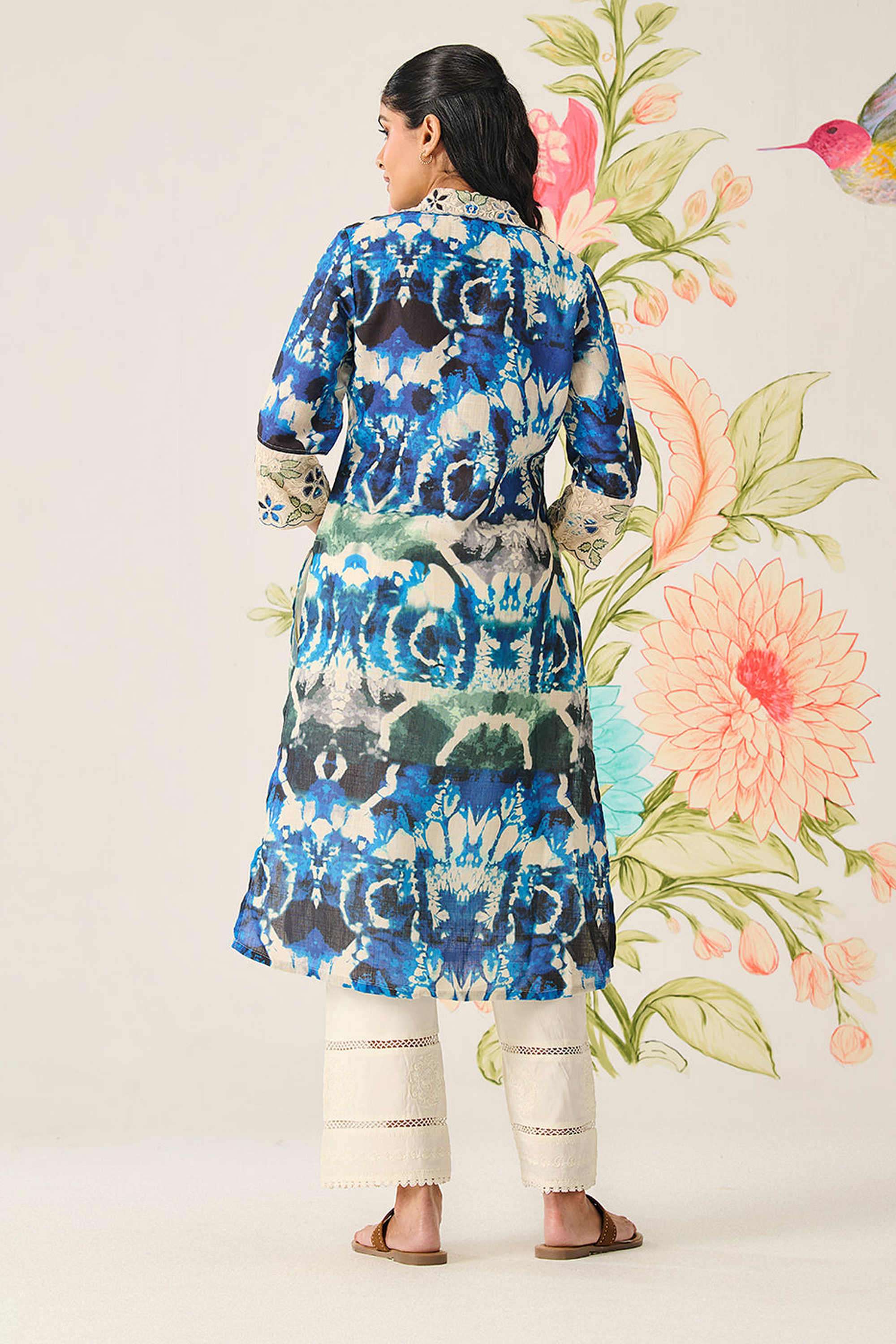 Abstract-Cotton-Collared-Women-Dress