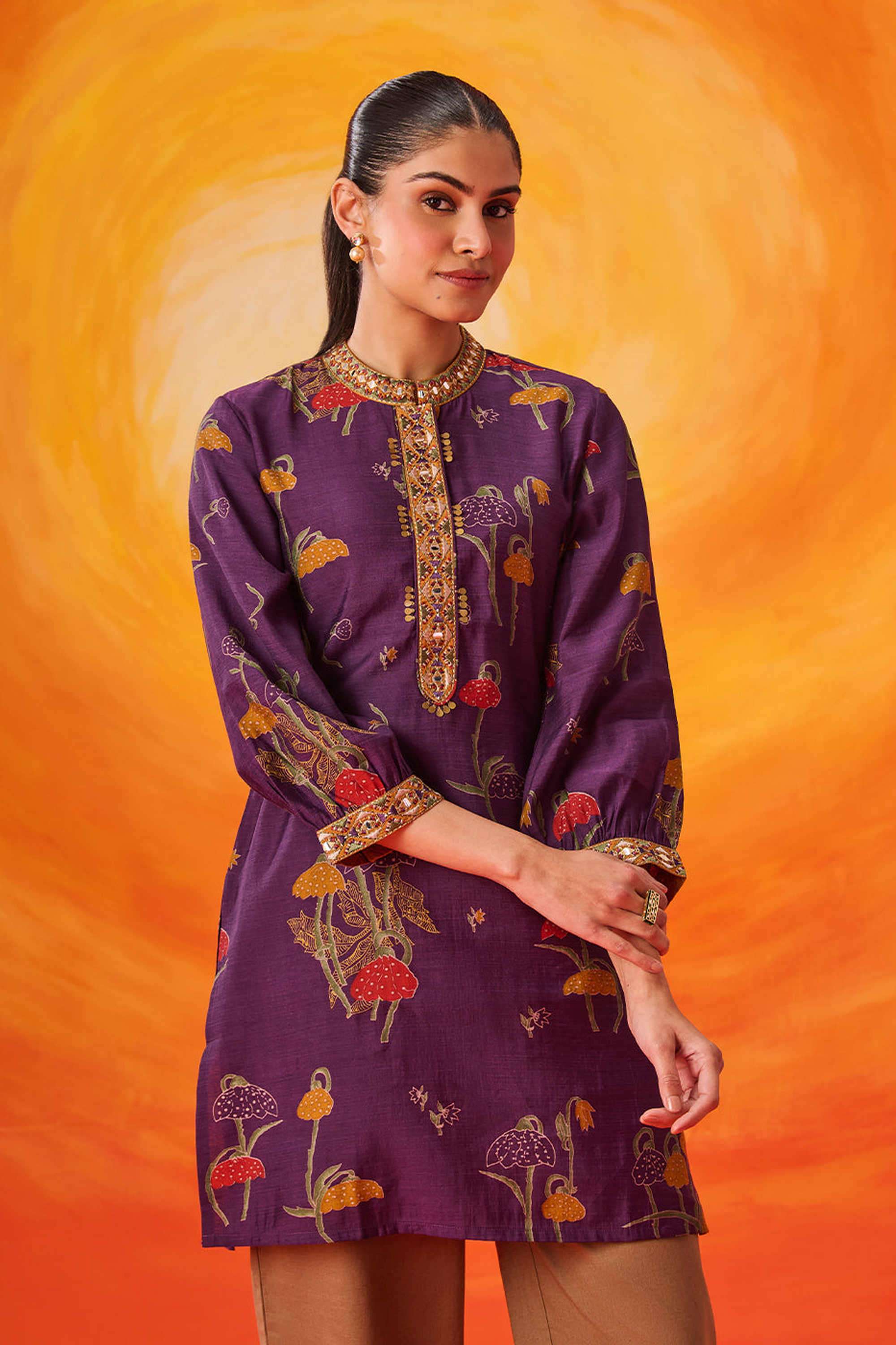 Printed-Cotton-Round-Neck-Women-s-Tunic