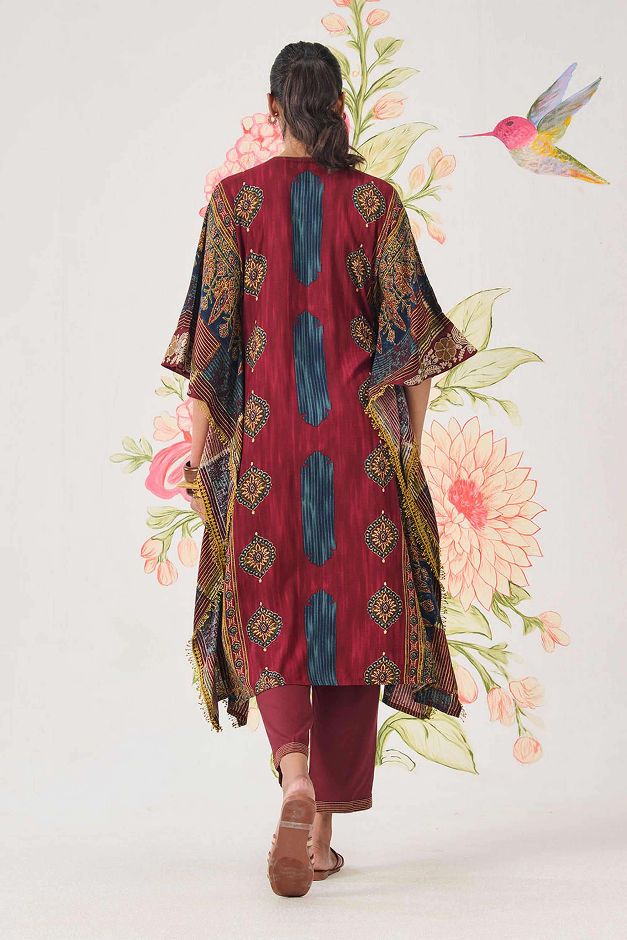 Printed-Cotton-V-Neck-Women-Kurta-with-Pant