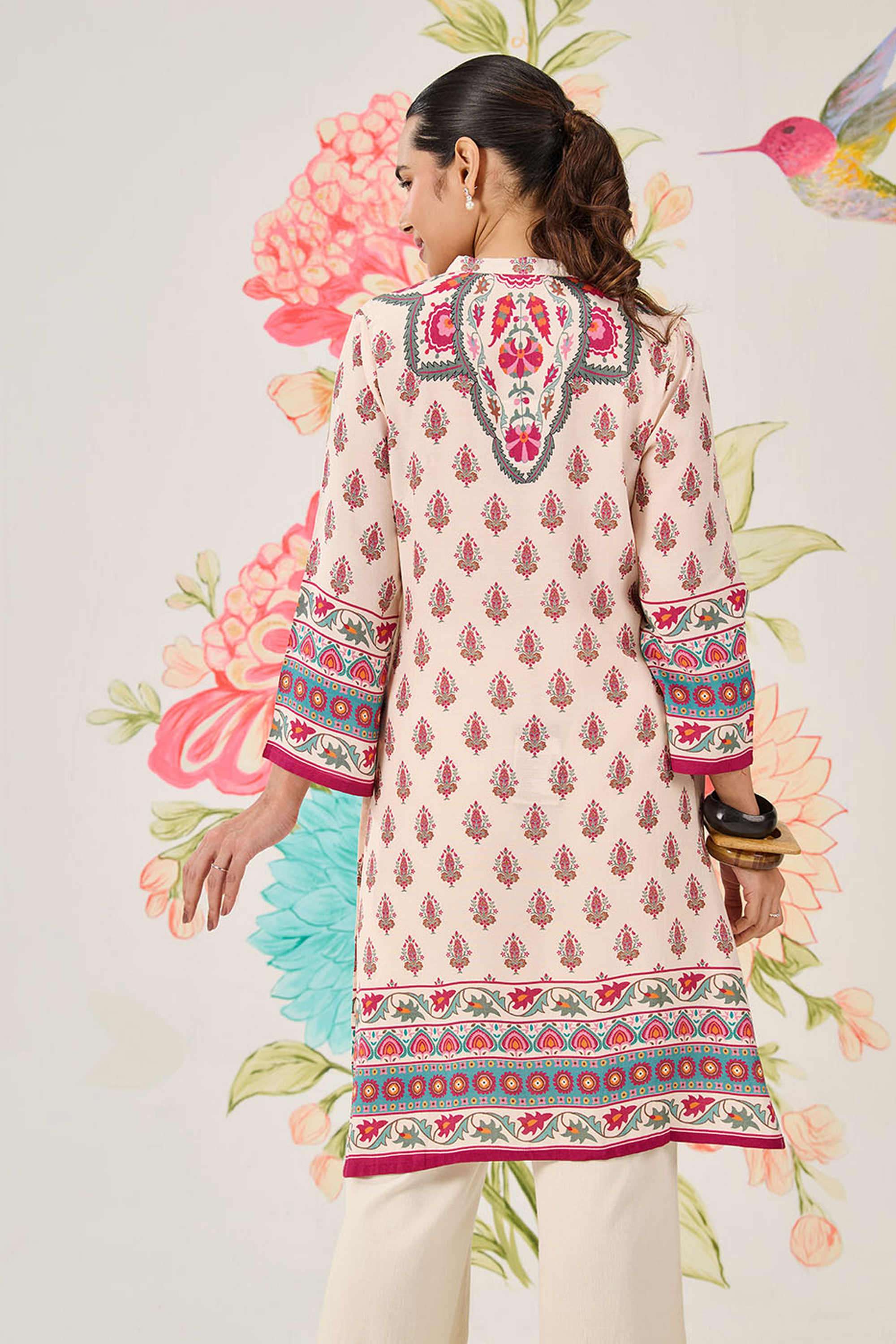 Embellished-Cotton-Collared-Women-Kurti