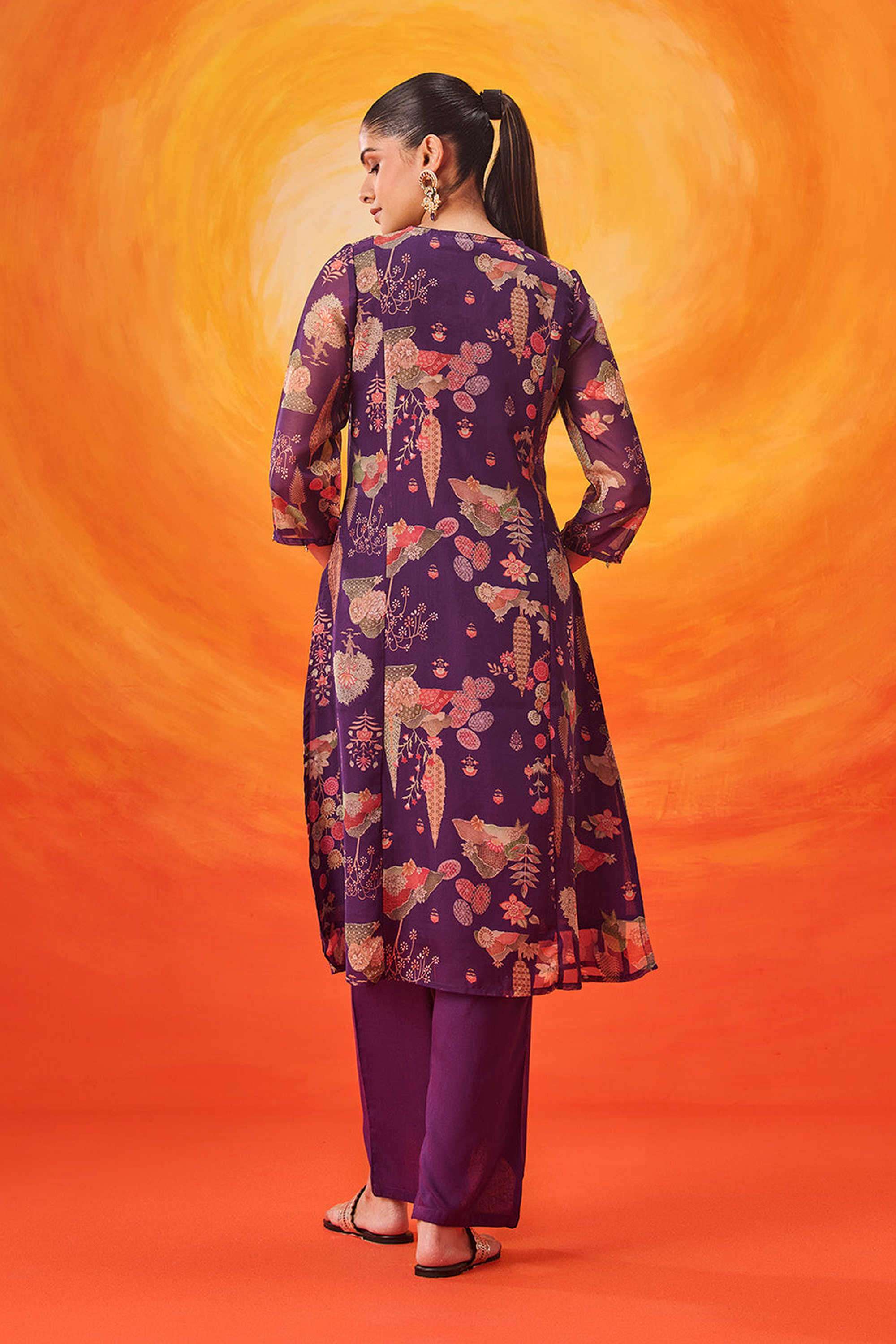 Printed-Cotton-V-Neck-Women-Kurta-with-Pant-and-Dupatta