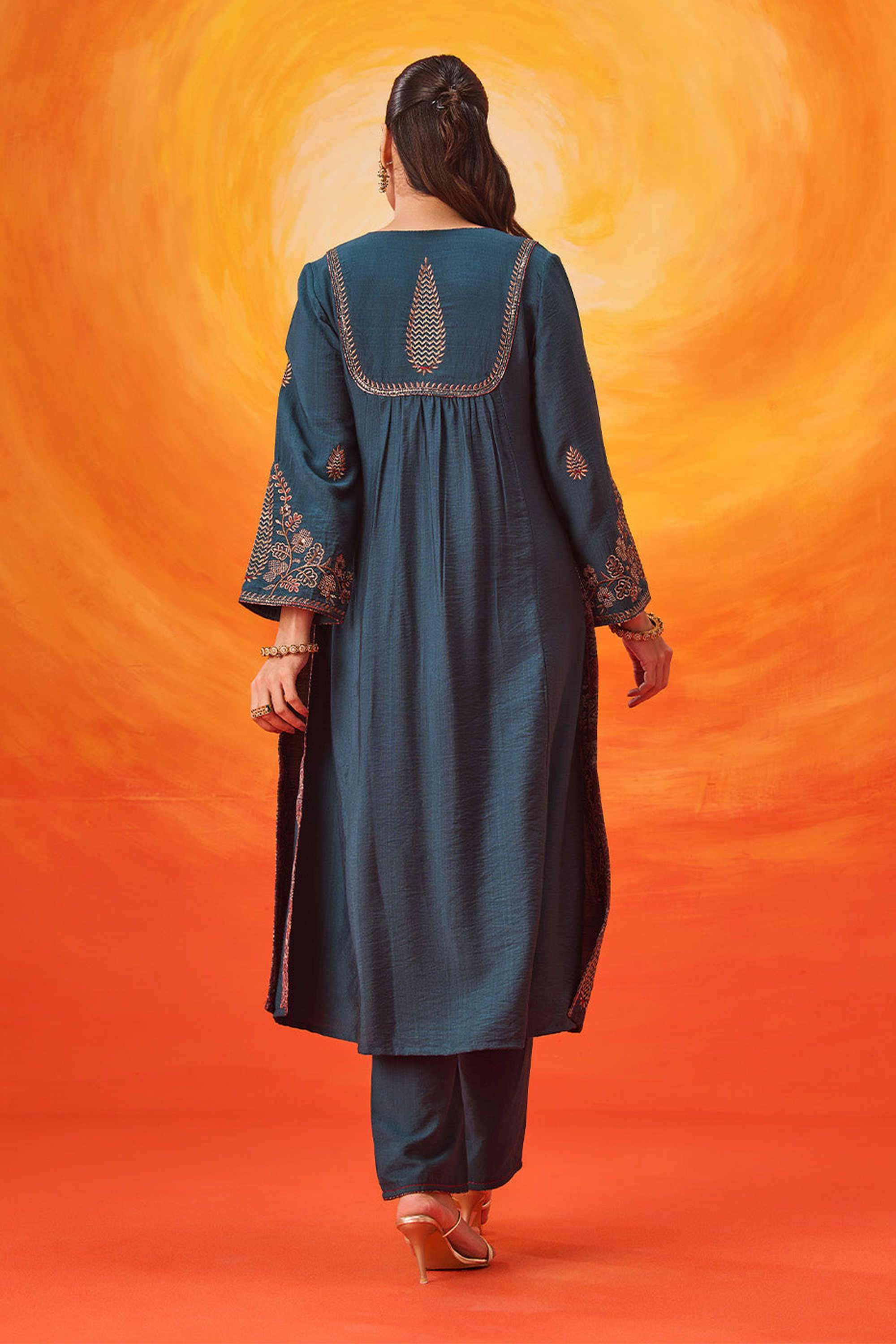 Embroidered-Cotton-Round-Neck-Women-Kurta-with-Pant-and-Dupatta