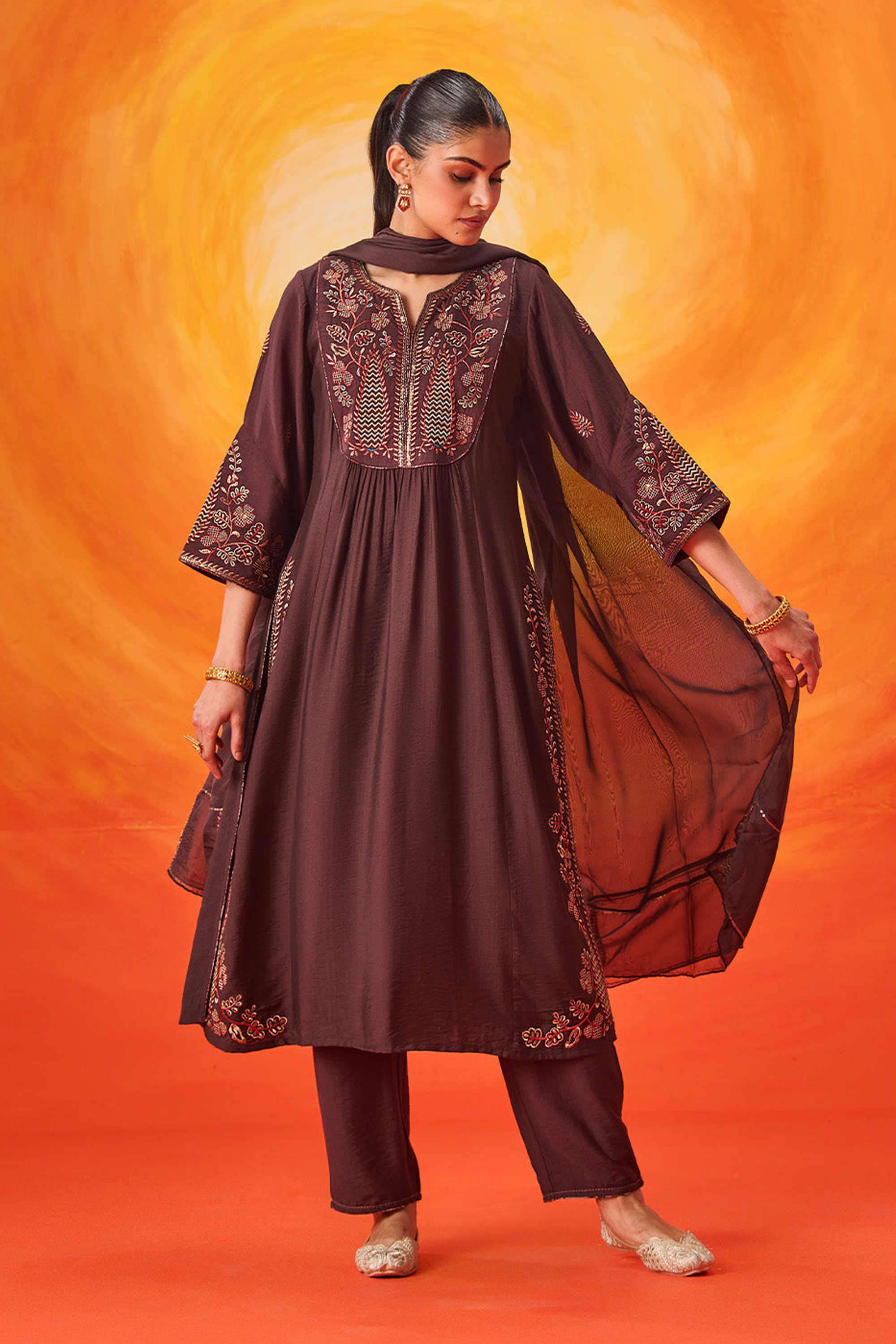 Embroidered-Cotton-Round-Neck-Women-Kurta-with-Pant-and-Dupatta
