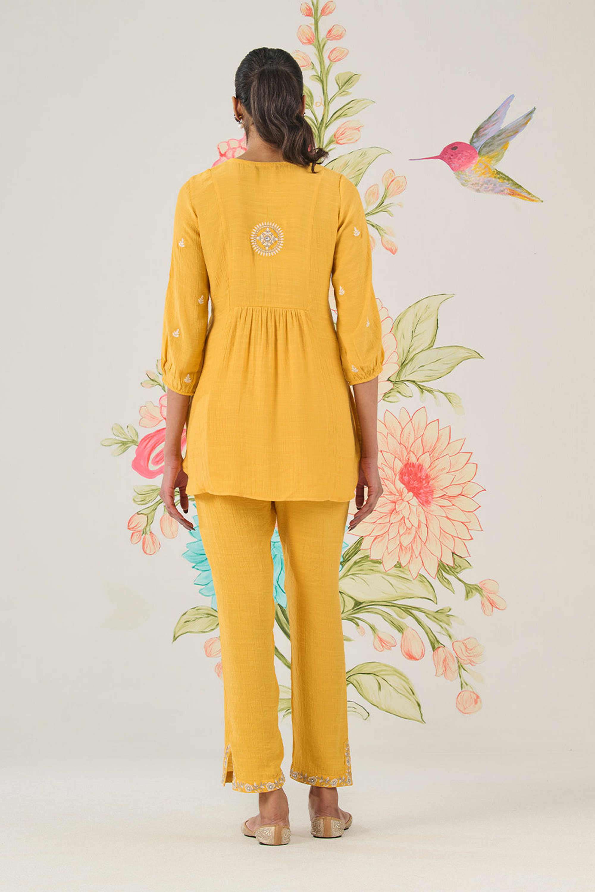 Embroidered-Cotton-Round-Neck-Women-Kurta-with-Pant