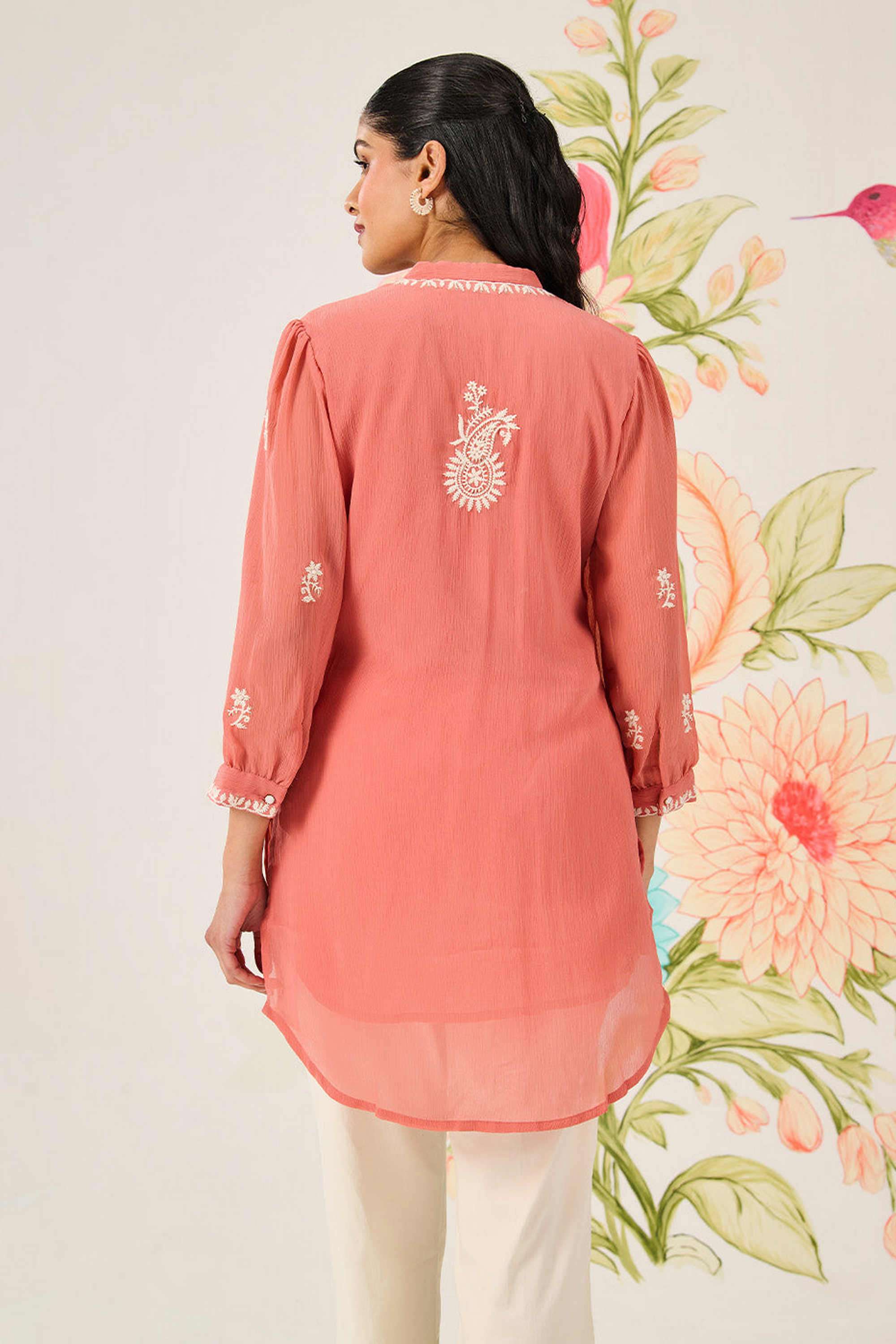 Embroidered-Cotton-Round-Neck-Women-s-Tunic