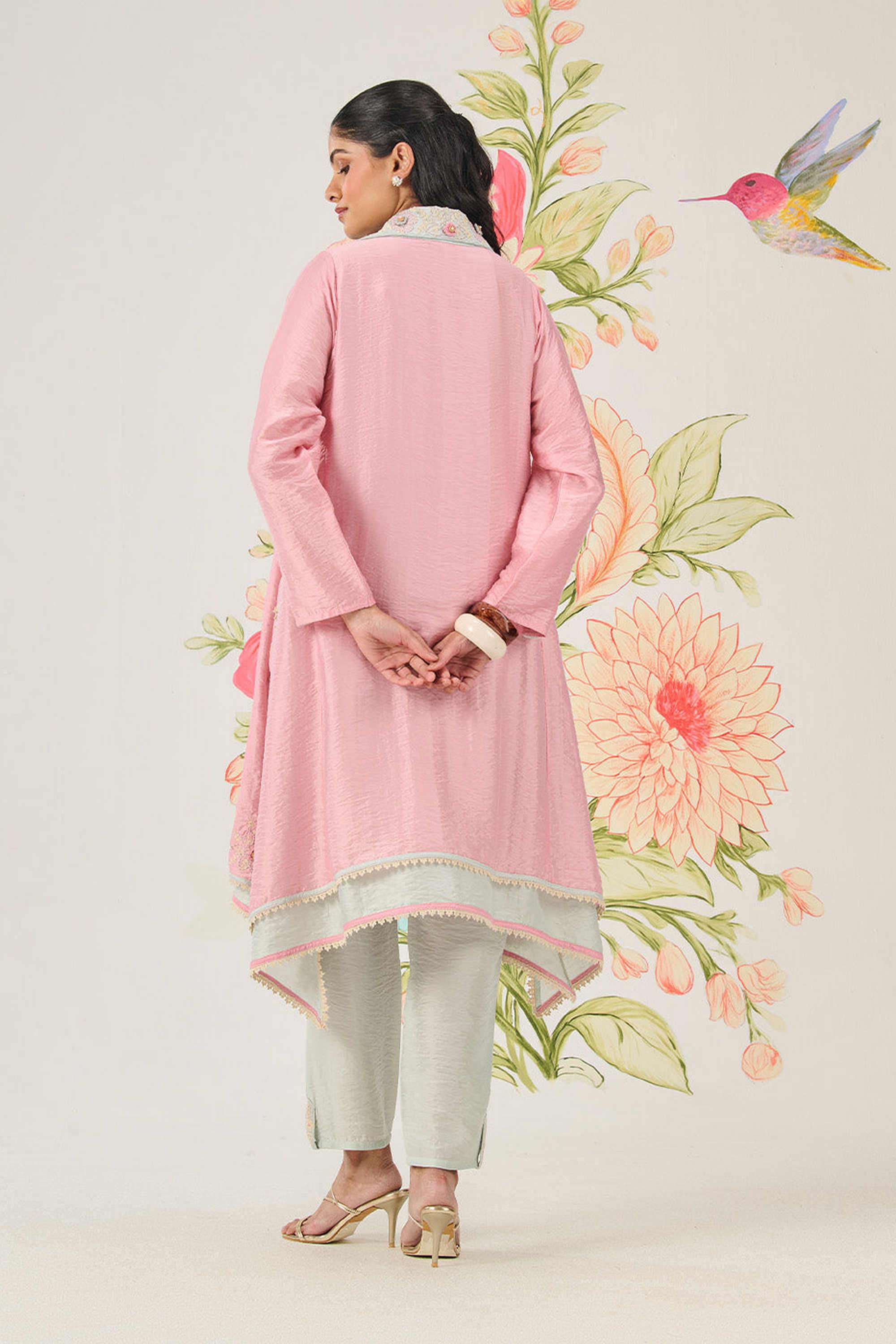 Embroidered-Cotton-Collared-Women-Kurta-with-Pant