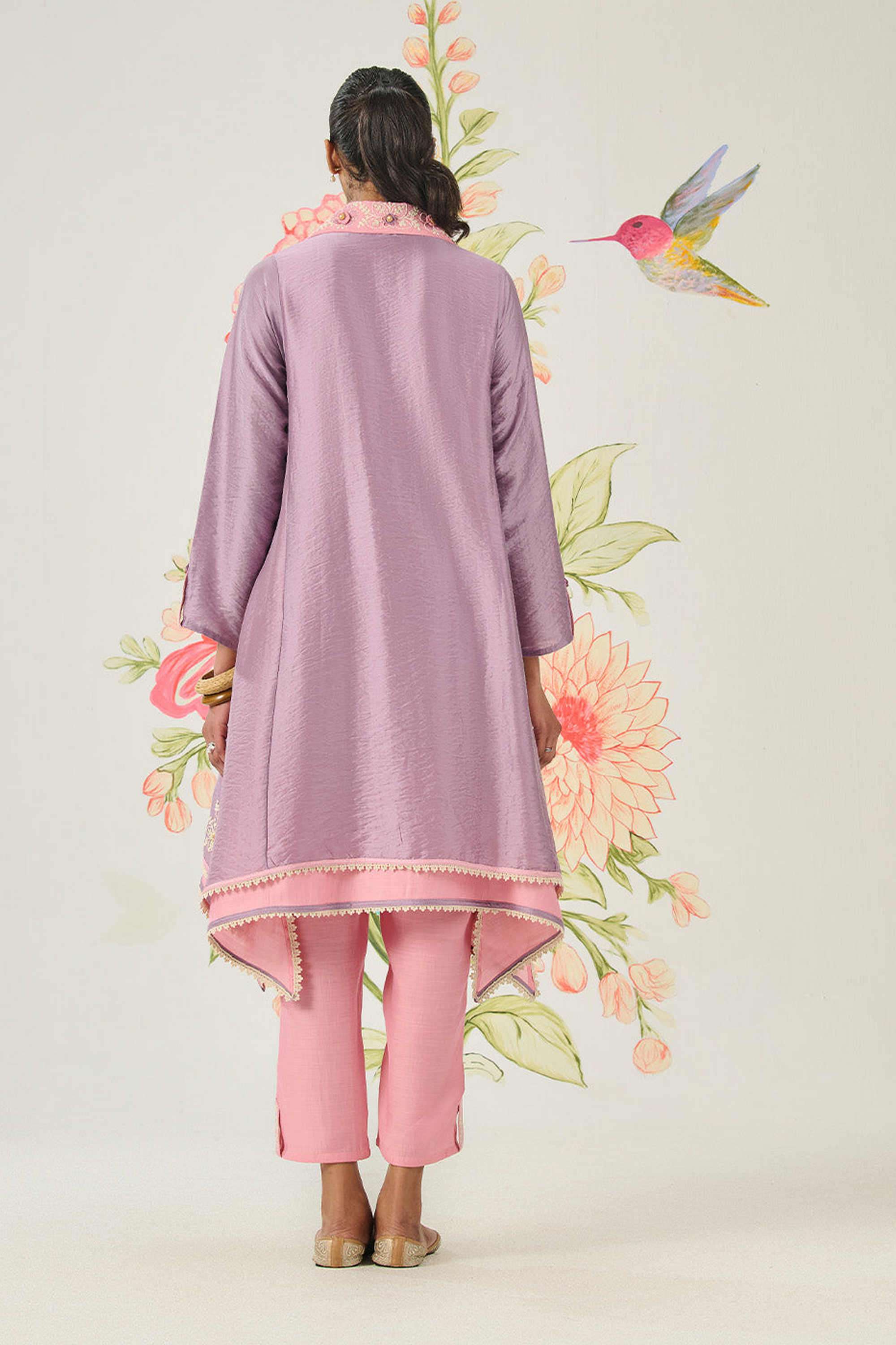 Embroidered-Cotton-Collared-Women-Kurta-with-Pant