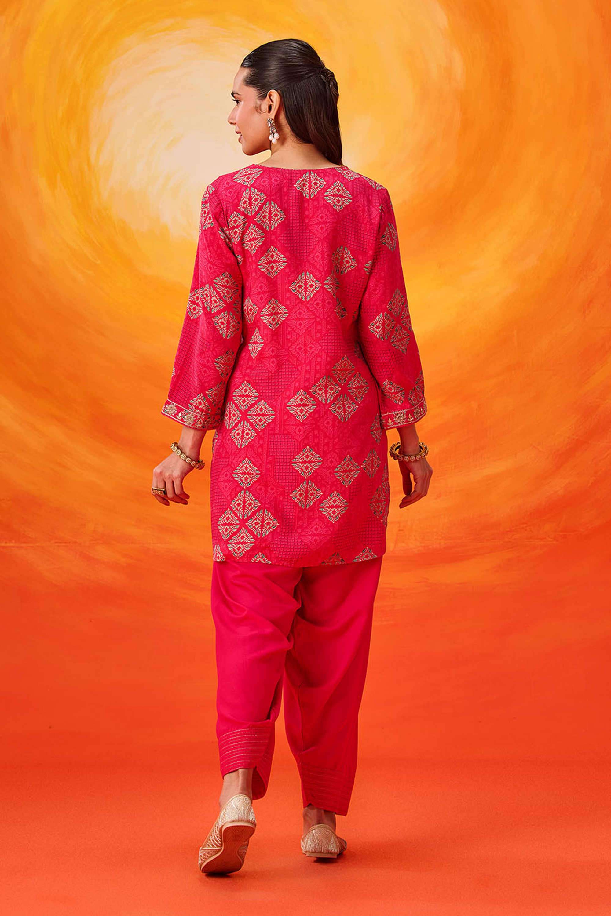 Embroidered-Cotton-Round-Neck-Women-Kurta-with-Salwar