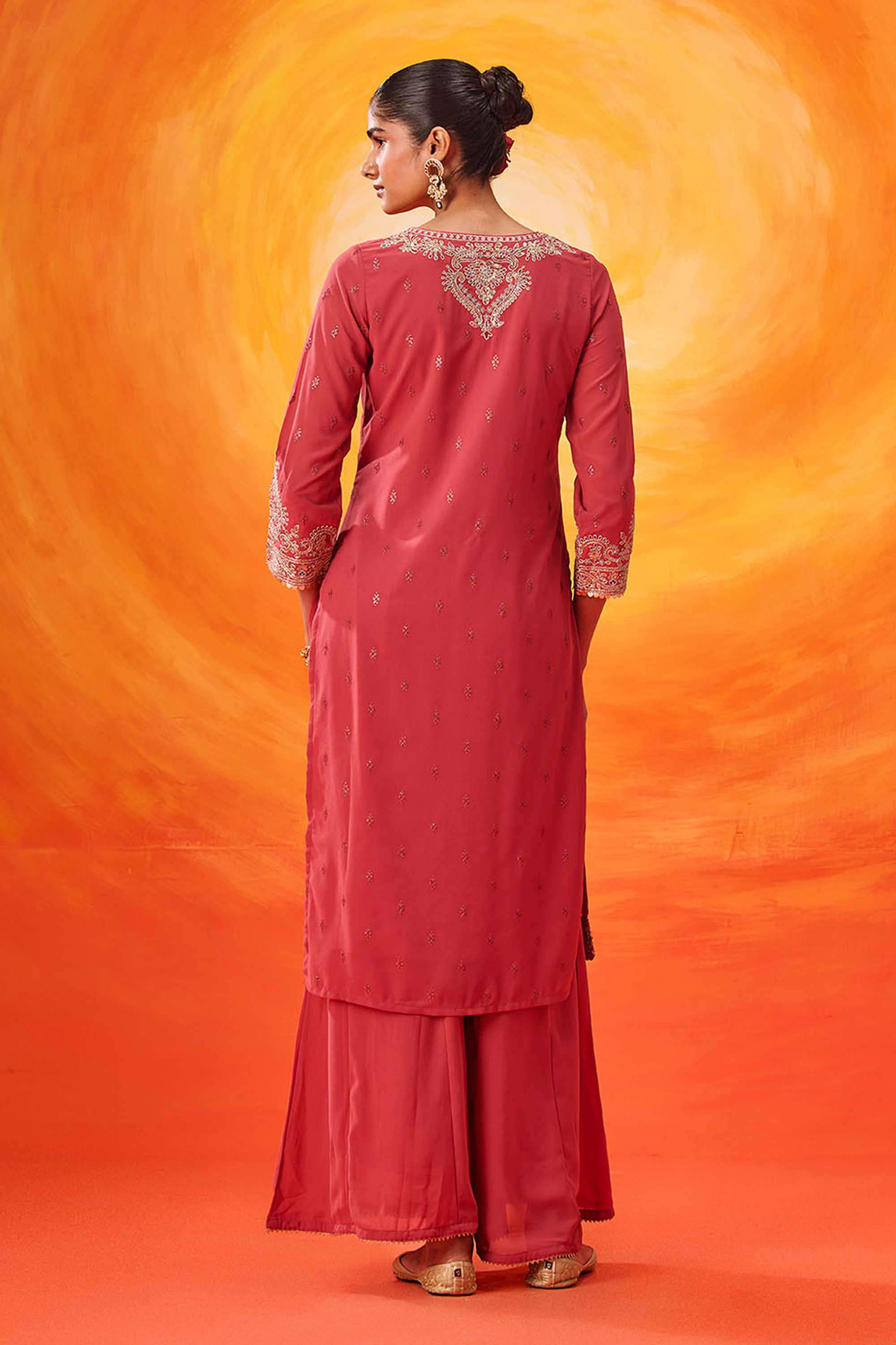 Embroidered-Cotton-Round-Neck-Women-Kurta-with-Palazzo-and-Dupatta